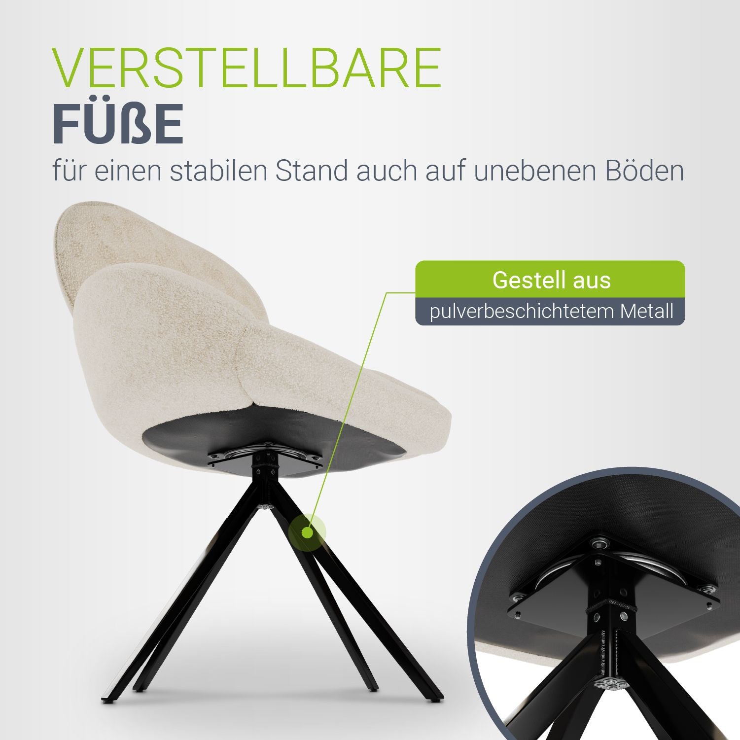 juskys-drehstuhl-albano-boucl-creme-esszimmerstuhl-360 image 6