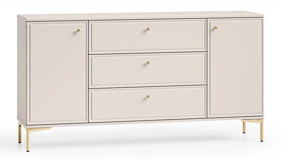 selsey-sandro-kommode-zweit-rig-mit-drei-schubladen-160-cm-kaschmir image 1