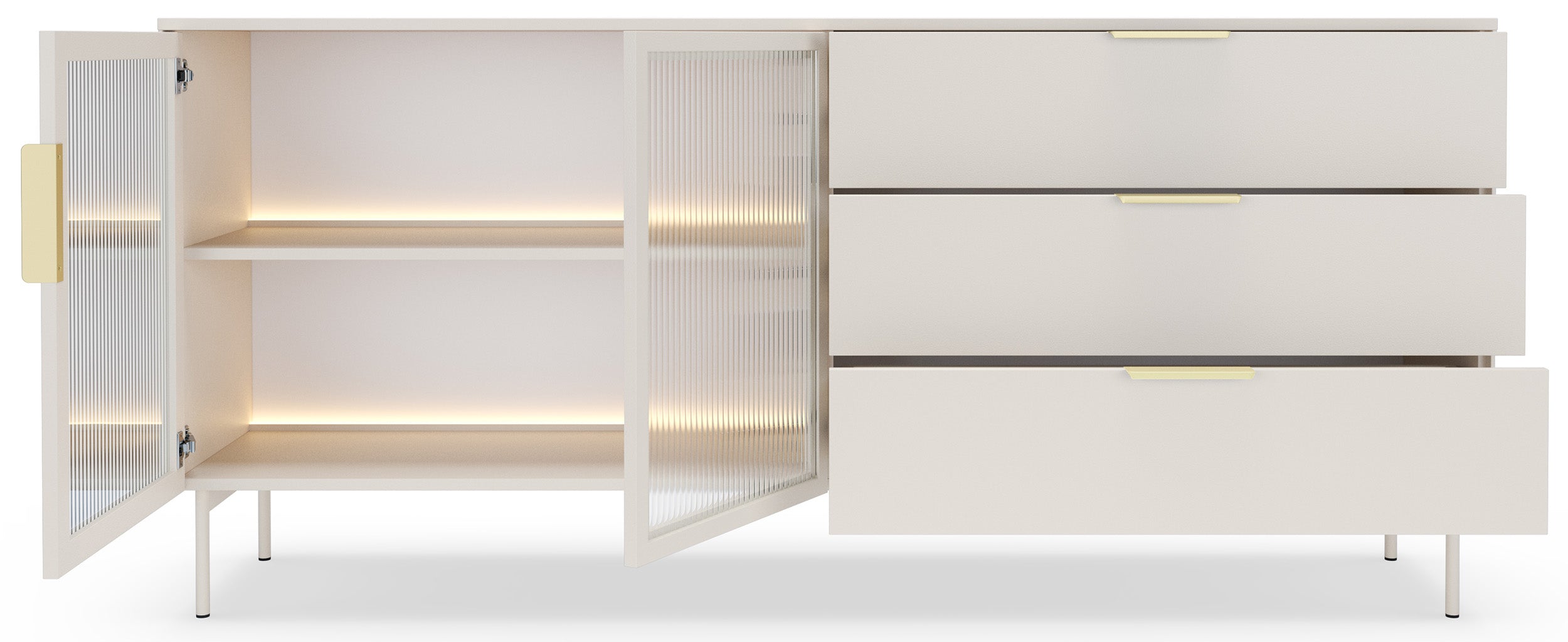 selsey-lumi-vitrine-zweit-rig-181-cm-mit-3-schubladen-und-led-kaschmir-riffelgla image 8