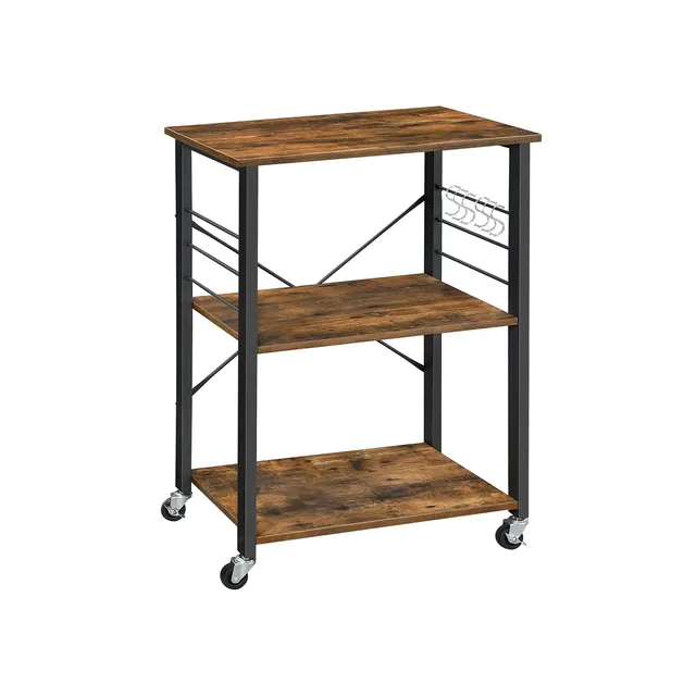 vasagle-rollbares-k-chenregal-industrie-design-mit-3-ebenen image 1
