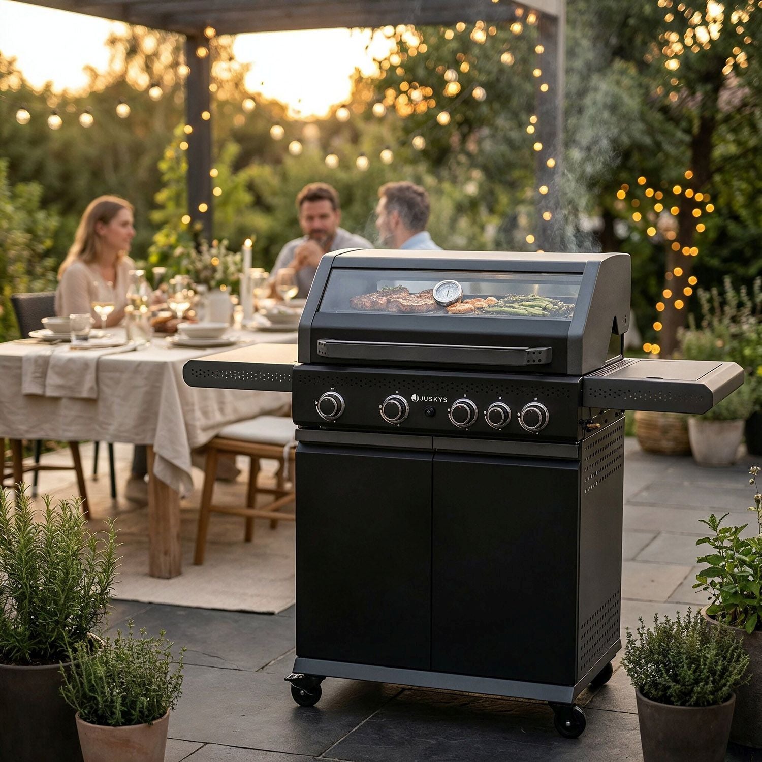 juskys-bbq-gasgrill-savannah-4-brenner-gasgrill-mit-seitenbrenner image 2