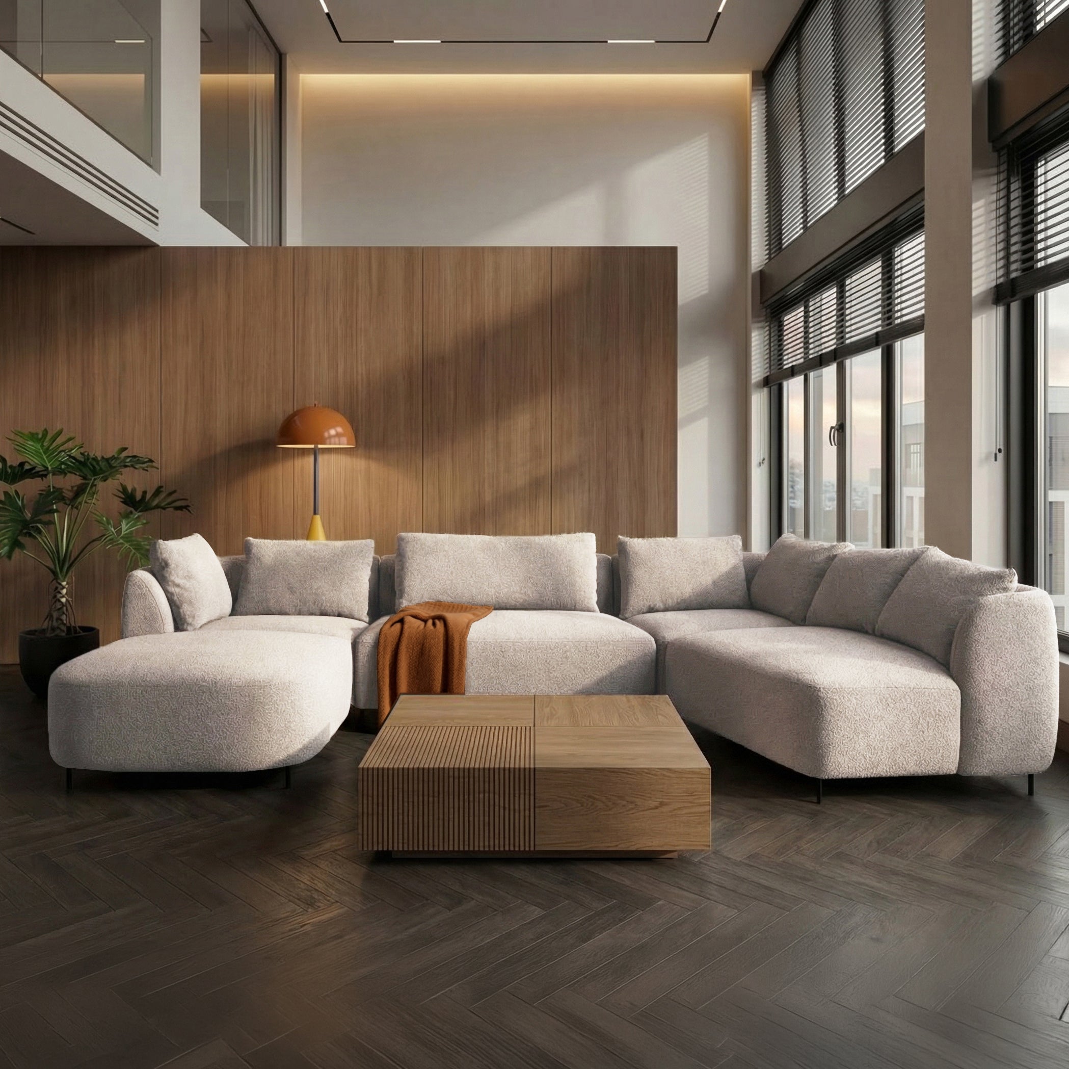 selsey-lanomi-modulares-ecksofa-u-f-rmig-rechts-grau-beige-boucl image 2