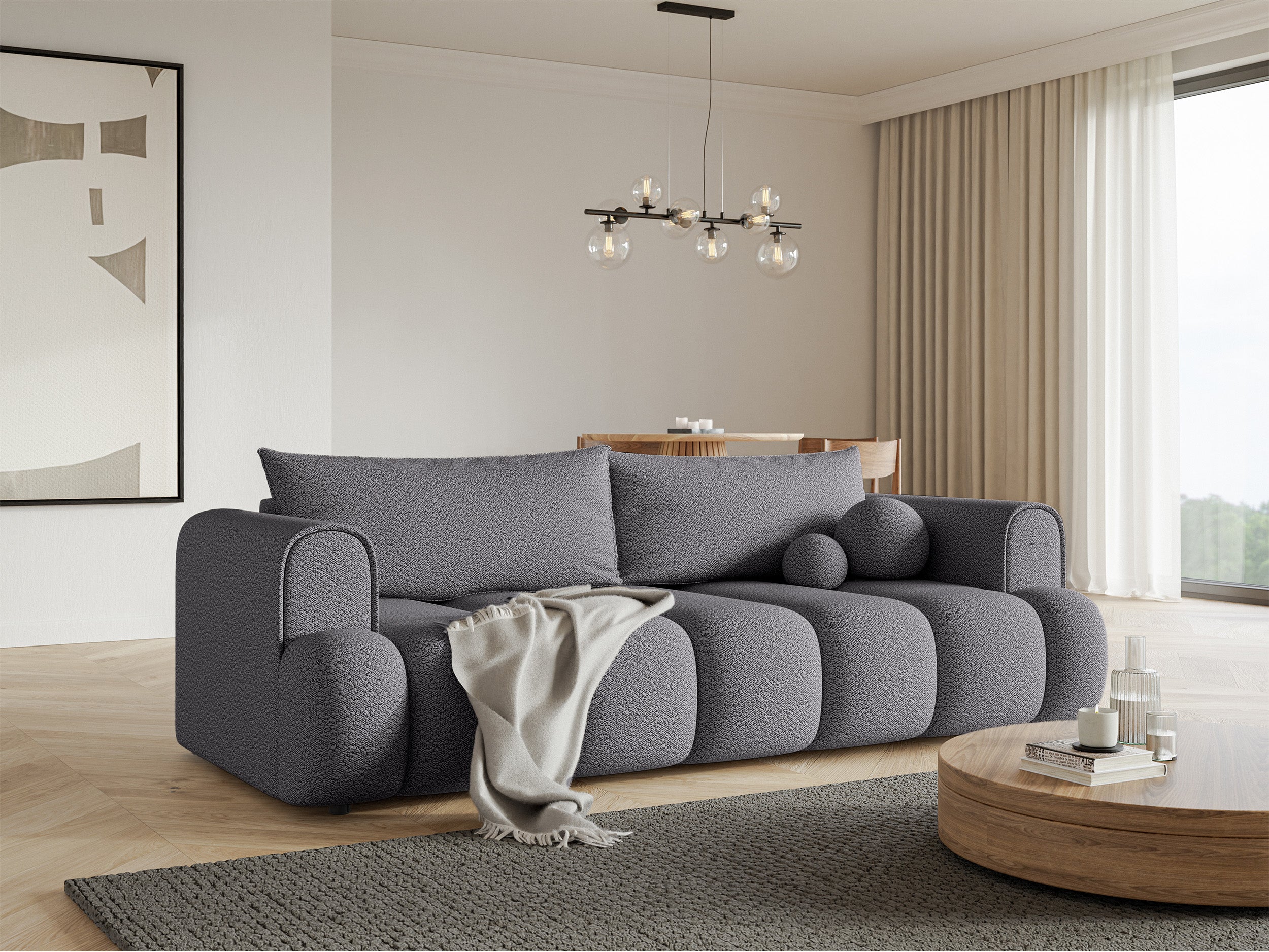 selsey-dandelino-dreisitziges-sofa-mit-schlaffunktion-grauer-boucl-stoff image 3