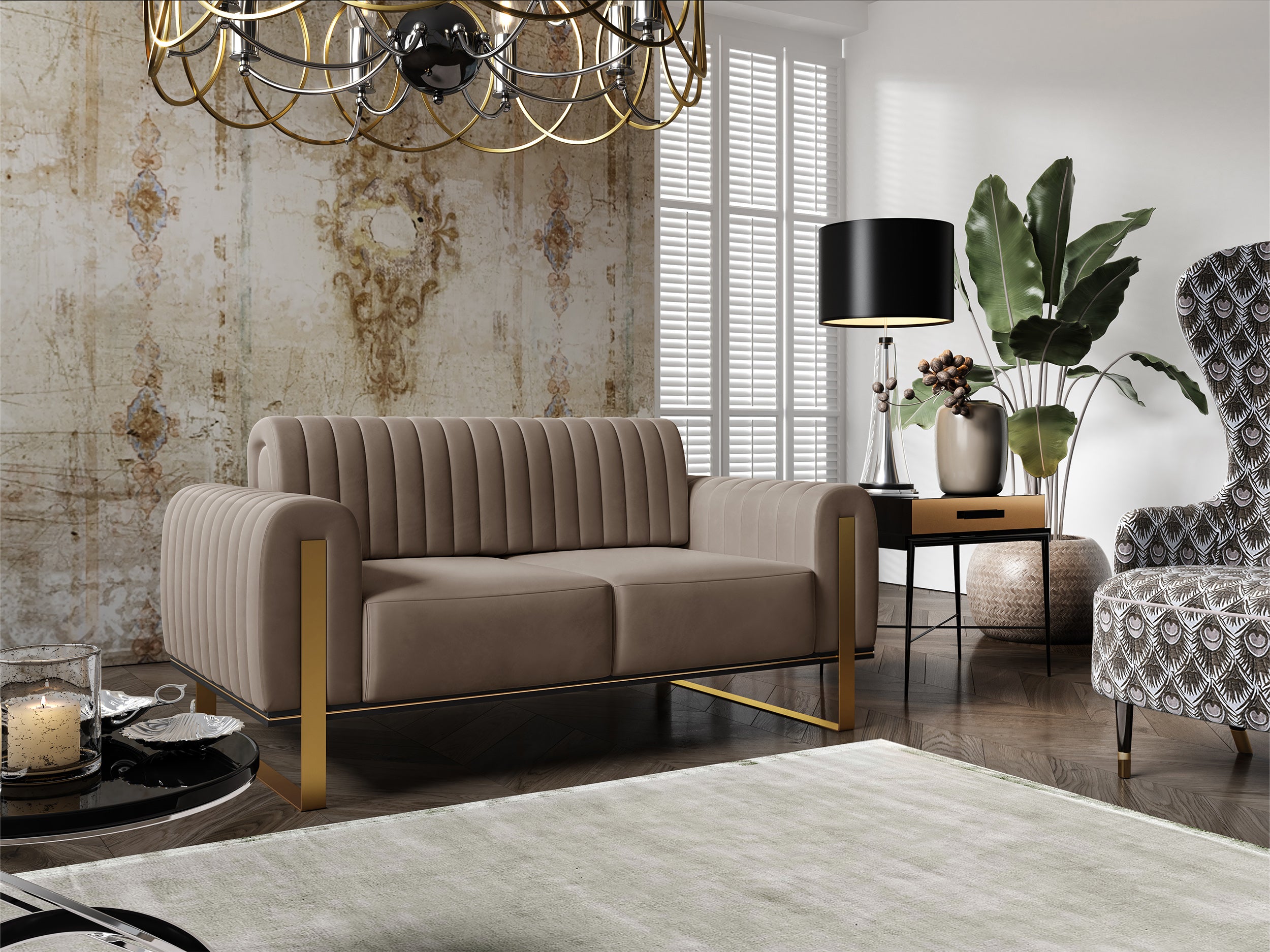 selsey-parissa-zweisitziges-sofa-brauner-samt image 4
