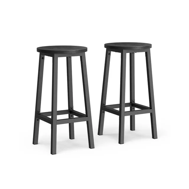 vasagle-barhocker-2er-set-rund-greige-schwarz-mit-fu-st-tze image 1