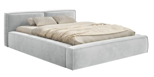 selsey-tilves-slim-low-polsterbett-140x200-cm-mit-stauraum-hellgrau-samt image 1