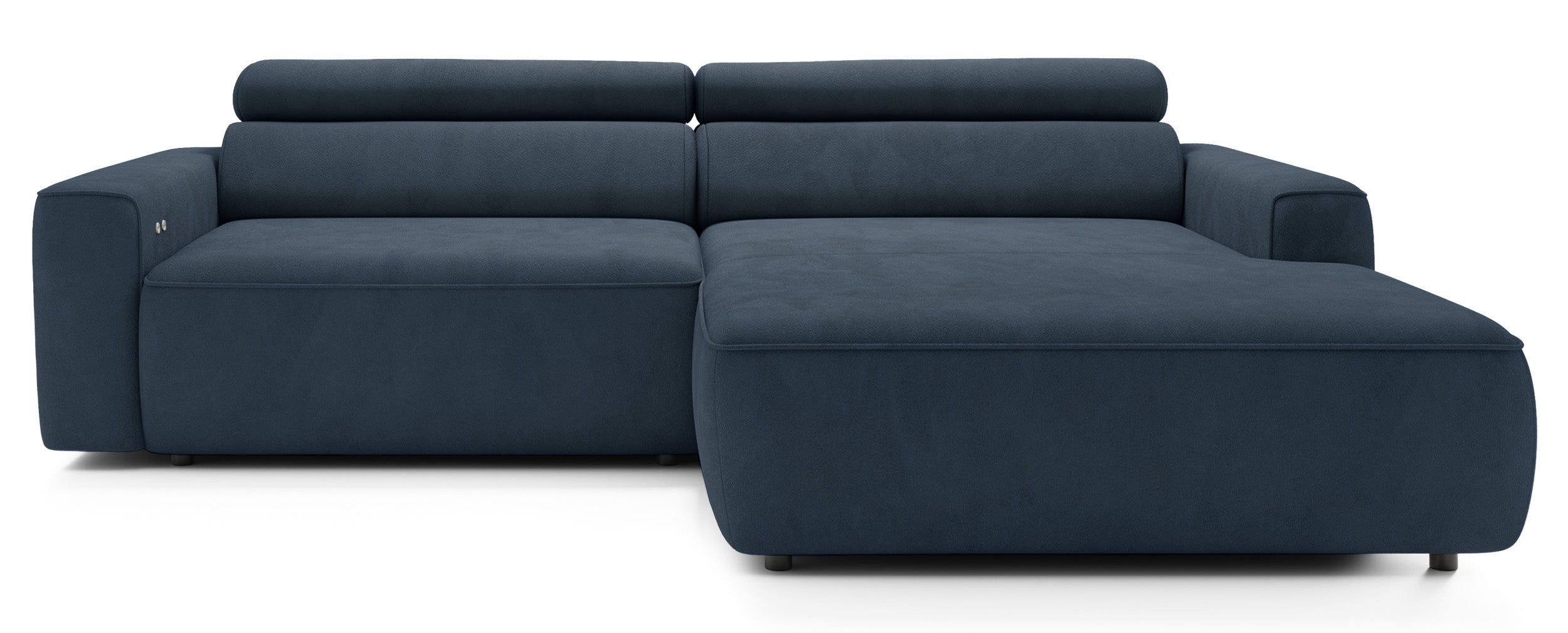selsey-fando-ecksofa-mit-elektrischem-auszug-l-form-rechts-blauer-samt image 1