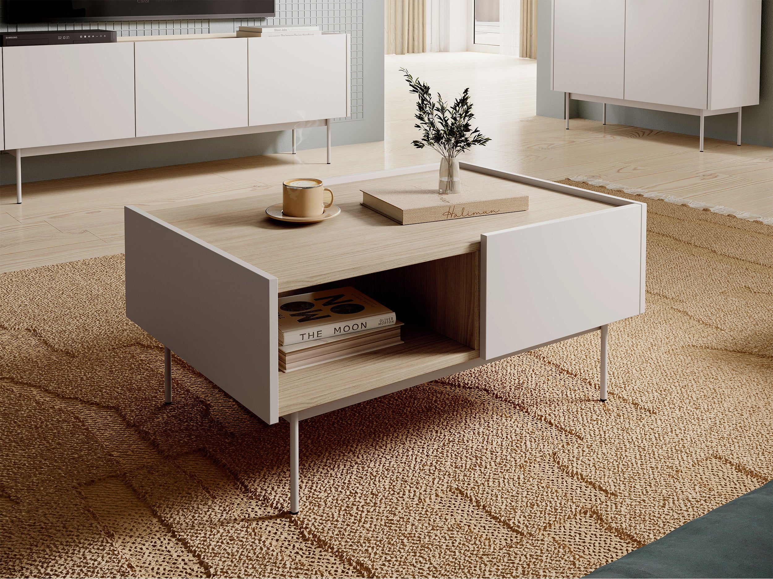 selsey-color-couchtisch-97x65-cm-mit-schubladen-kaschmir-eiche-linea image 2