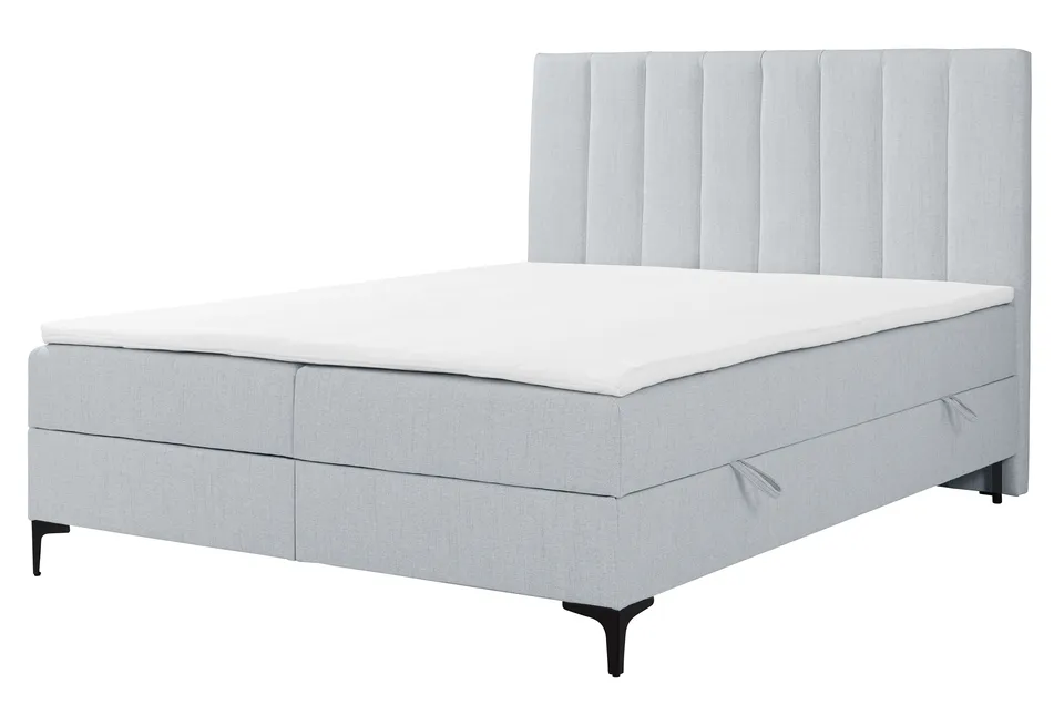 selsey-lorentes-kontinentalbett-160x200-cm-hellgraues-geflecht-mit-stauraum-und- image 1