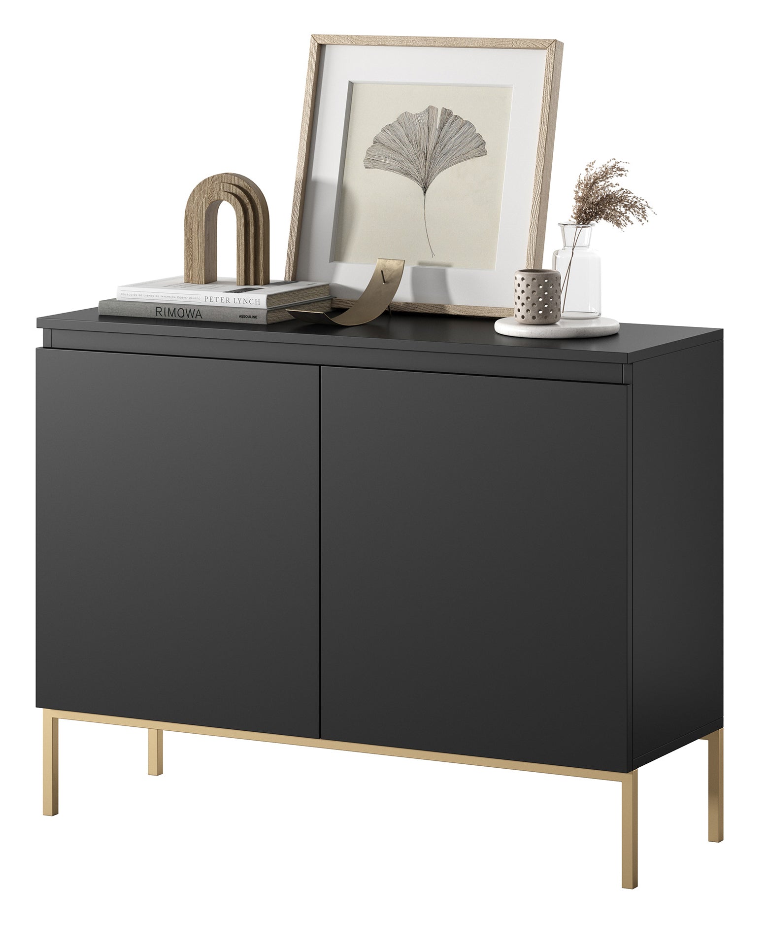 selsey-bemmi-kommode-100-cm-zweit-rig-schwarz-mit-goldenen-beinen image 3