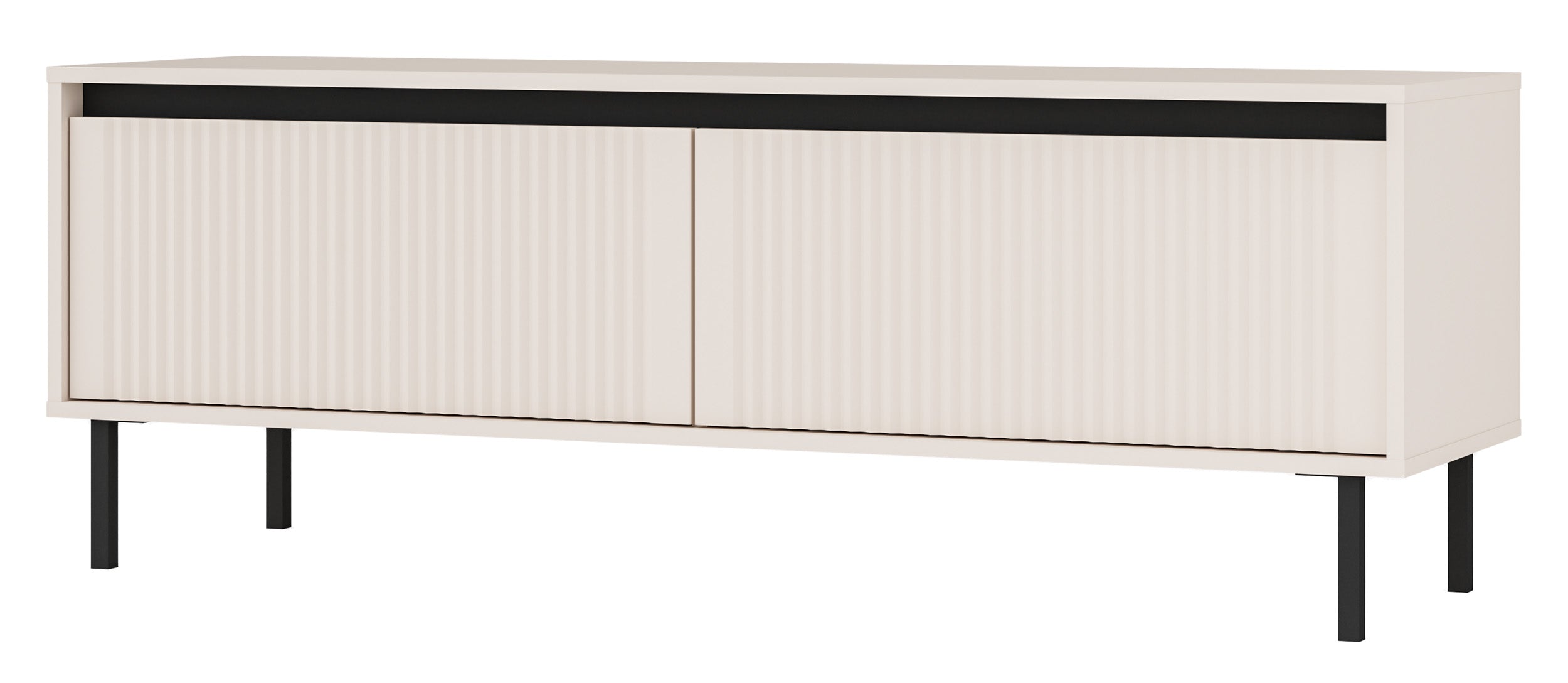 selsey-osaka-tv-schrank-140-cm-mit-zwei-schubladen-und-gerillten-fronten-sandbei image 1