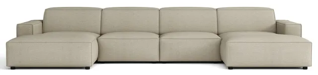 selsey-sellmo-ecksofa-u-f-rmig-universell-hellgraubeige-hydrophobes-chenille-mod image 1