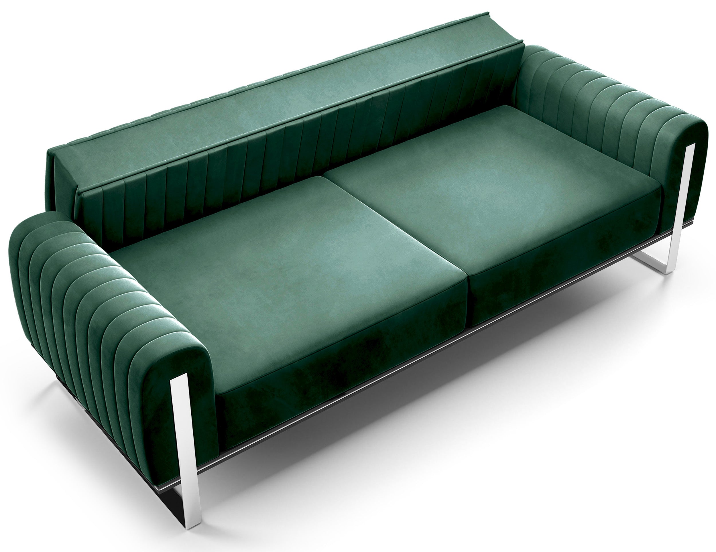 selsey-parissa-dreier-sofa-samt-gr-n-mit-chromf-en image 5