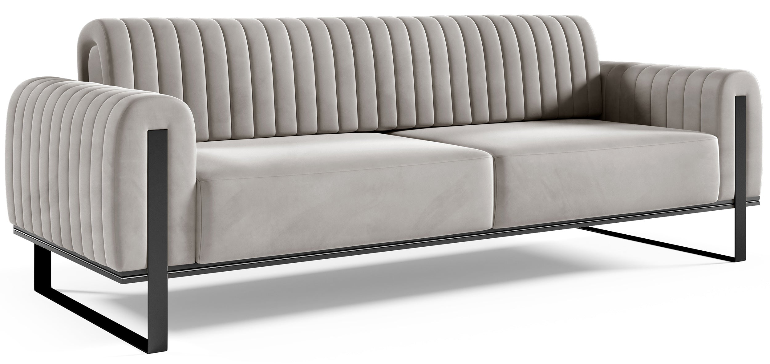 selsey-parissa-dreisitziges-sofa-hellgrauer-samt-schwarze-beine image 4