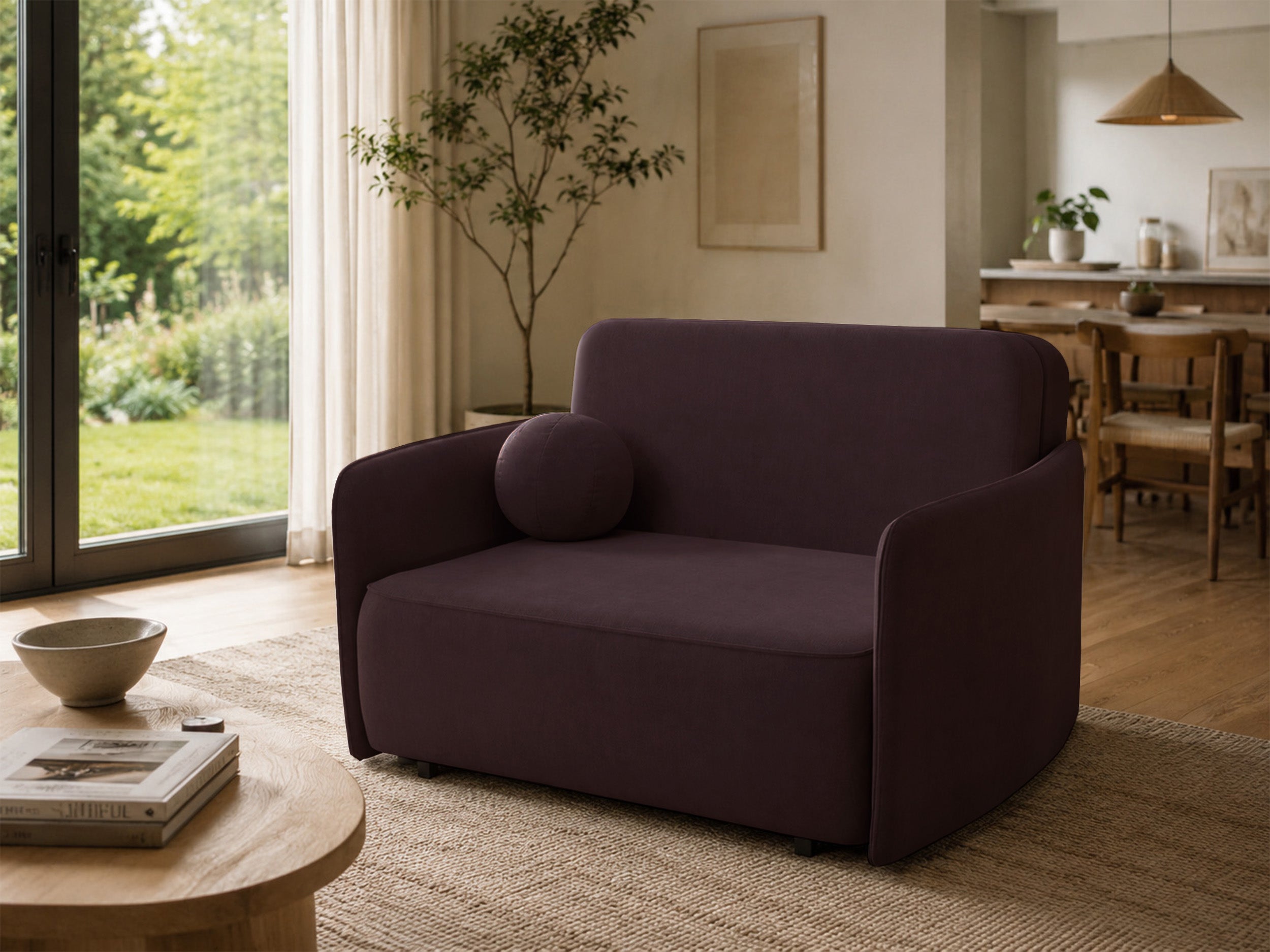 selsey-paxi-ausziehbare-zweisitzer-couch-145-cm-mit-stauraum-pflaumen-chenille image 4