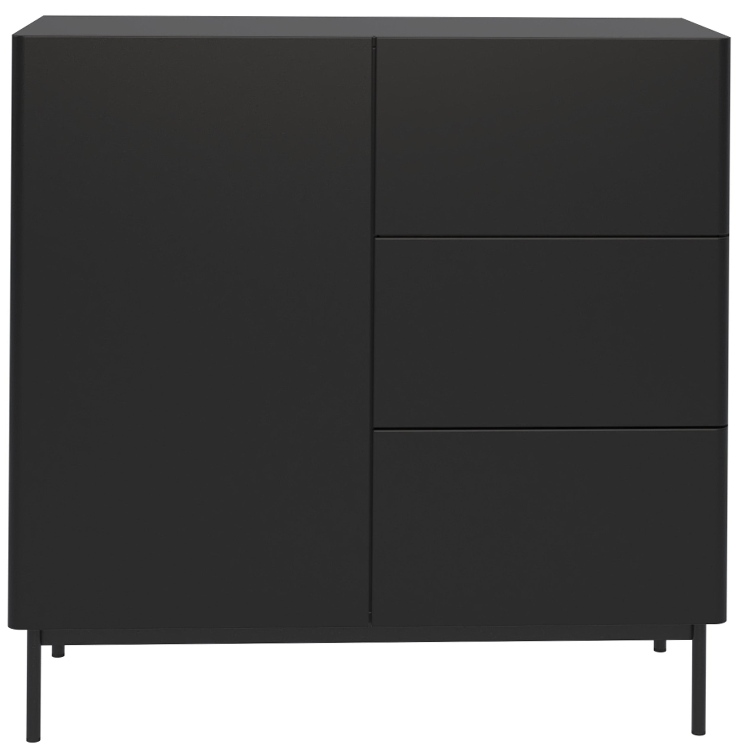 selsey-olio-kommode-100-cm-einfl-gelig-mit-3-schubladen-schwarz image 3