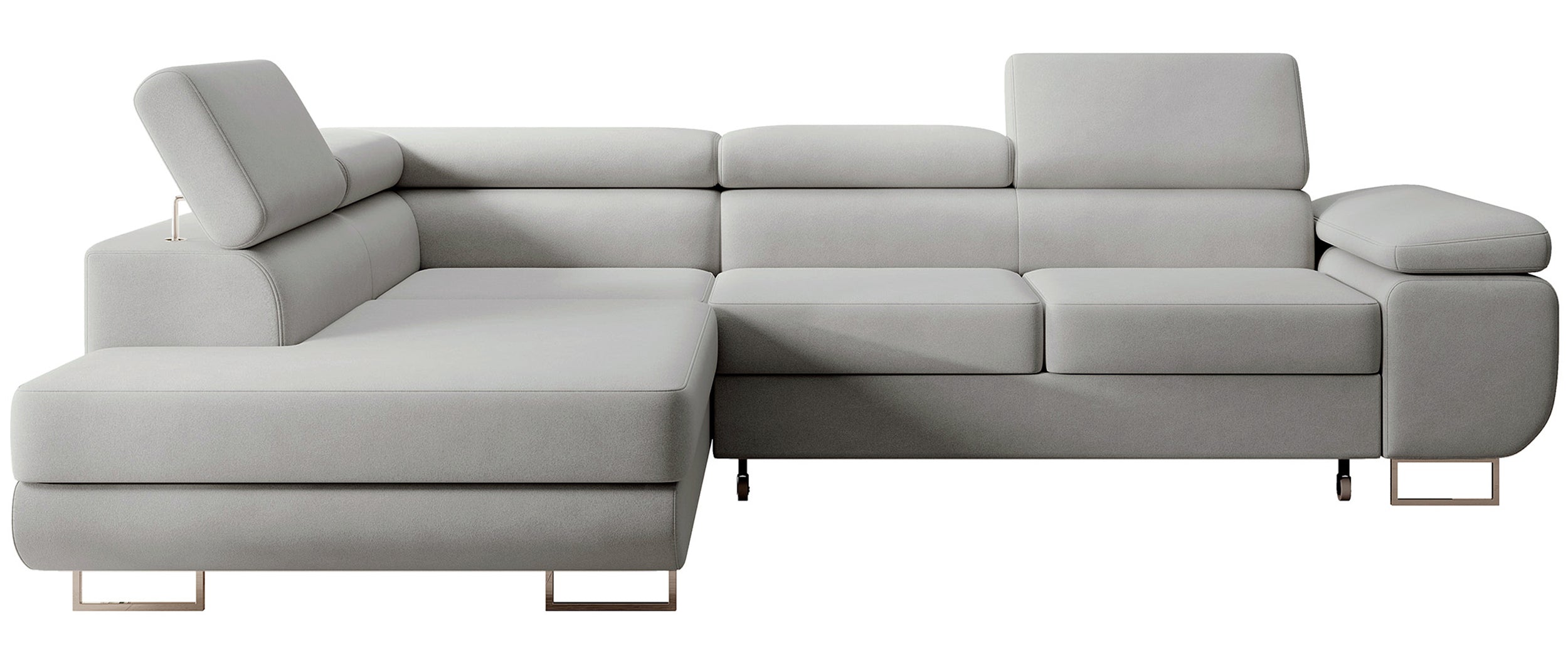 selsey-stevil-ecksofa-mit-schlaffunktion-l-form-links-mit-stauraum-grauer-samt image 1