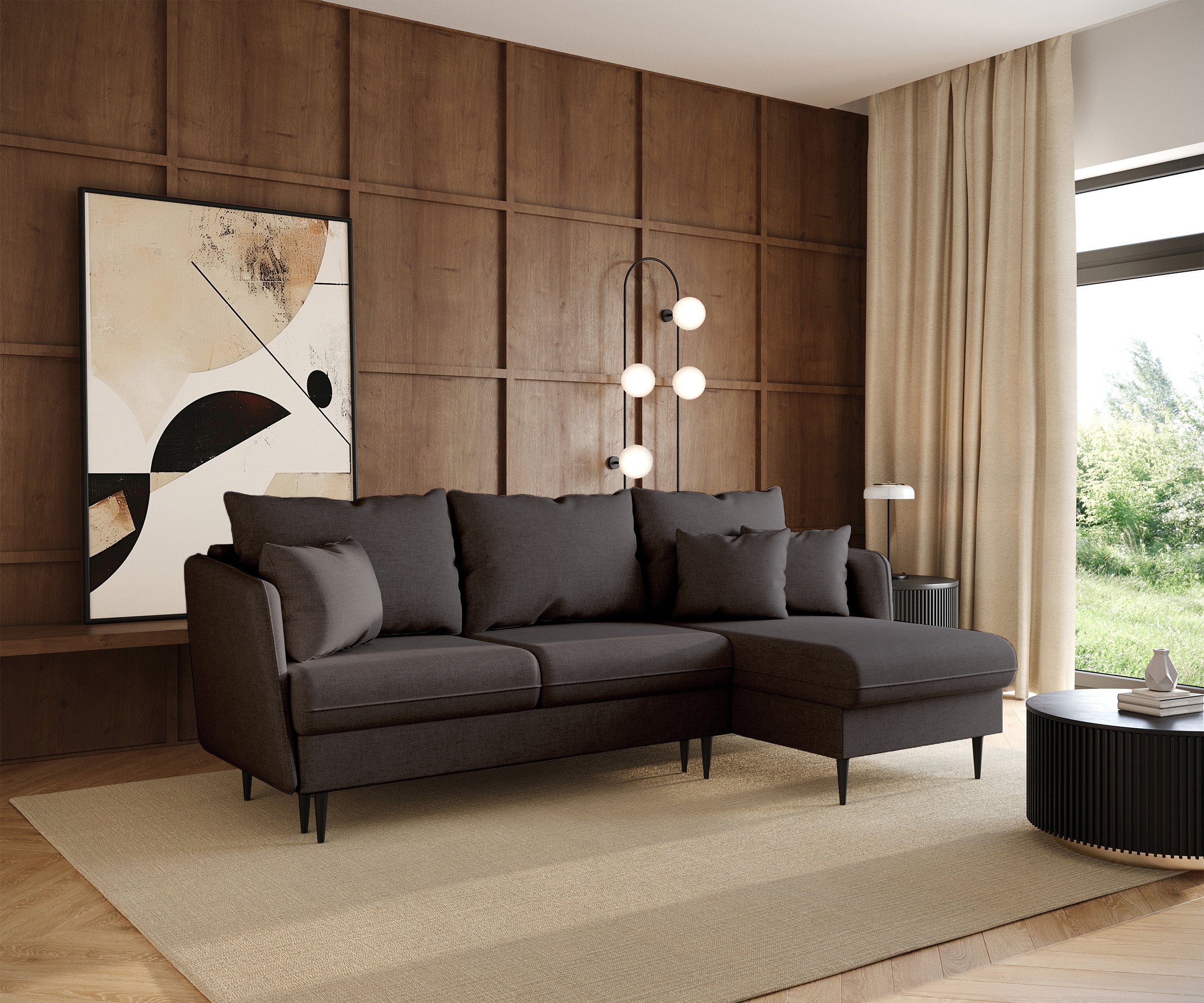 selsey-volio-ecksofa-mit-schlaffunktion-l-form-dunkelgrau-chenille-schwarze-bein image 3