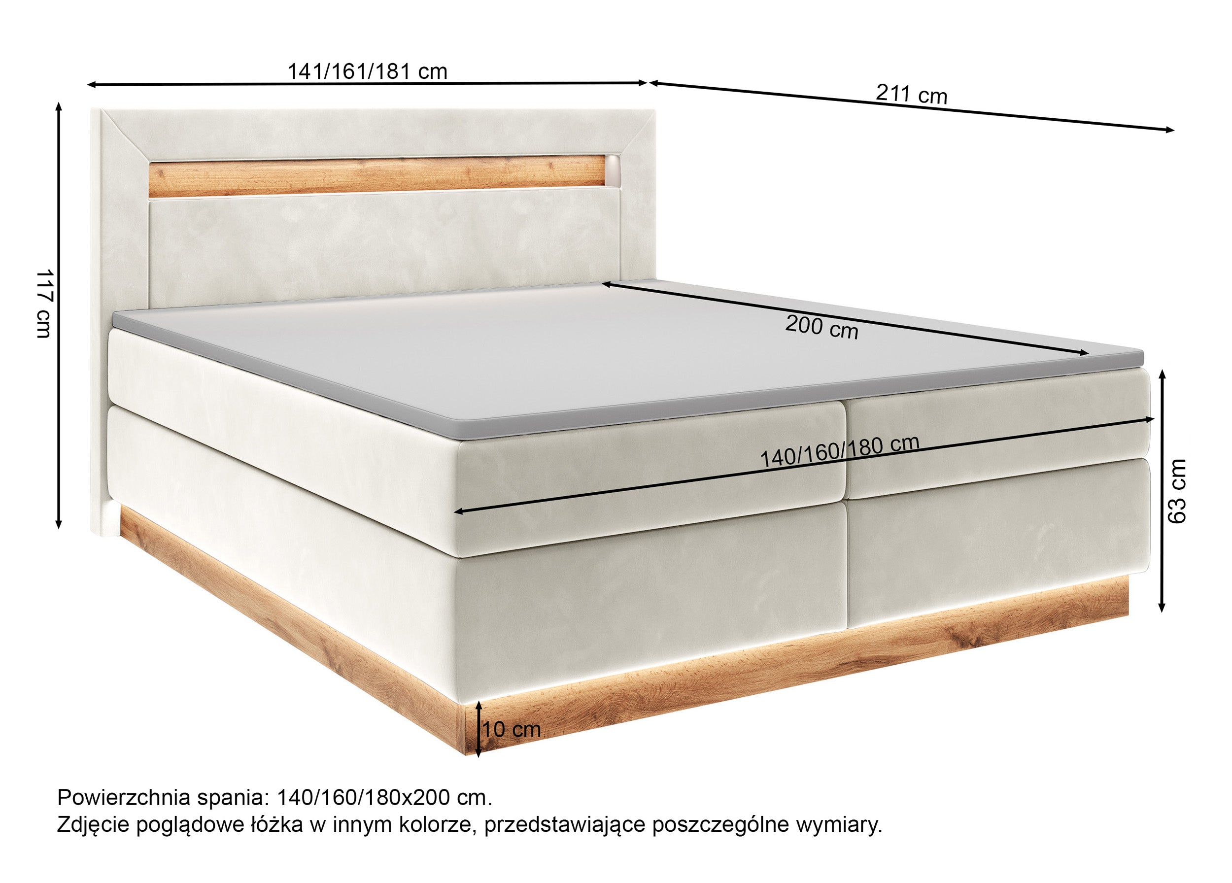 selsey-promie-kontinentales-bett-140x200-cm-mit-topper-und-beleuchtung-grafische image 4