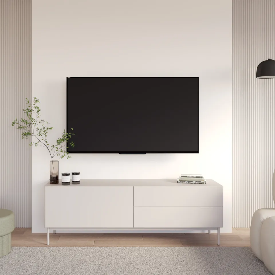 selsey-olio-tv-schrank-160-cm-mit-klappe-und-zwei-schubladen-kaschmir image 1