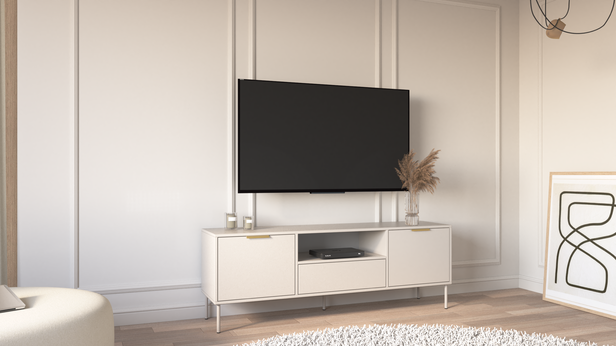 selsey-vena-tv-schrank-160-cm-kaschmir-mit-2-t-ren-schublade-nische image 4