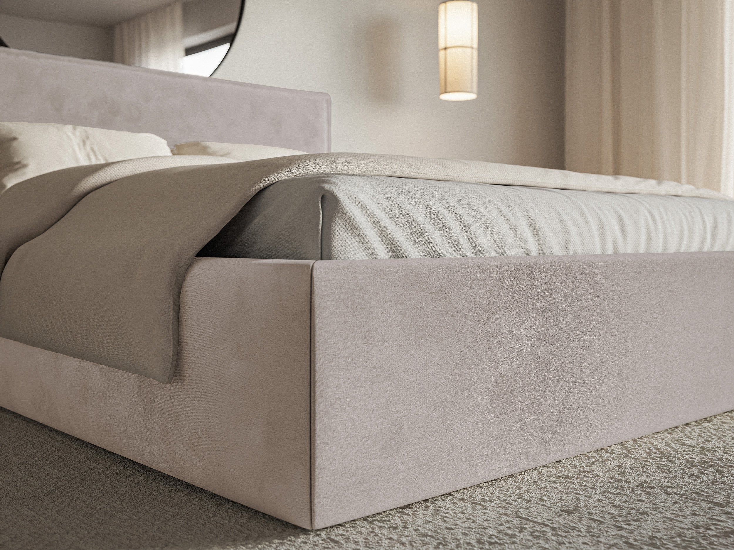 selsey-softie-gepolstertes-bett-160x200-cm-grau-brauner-velours-wasserabweisend image 5