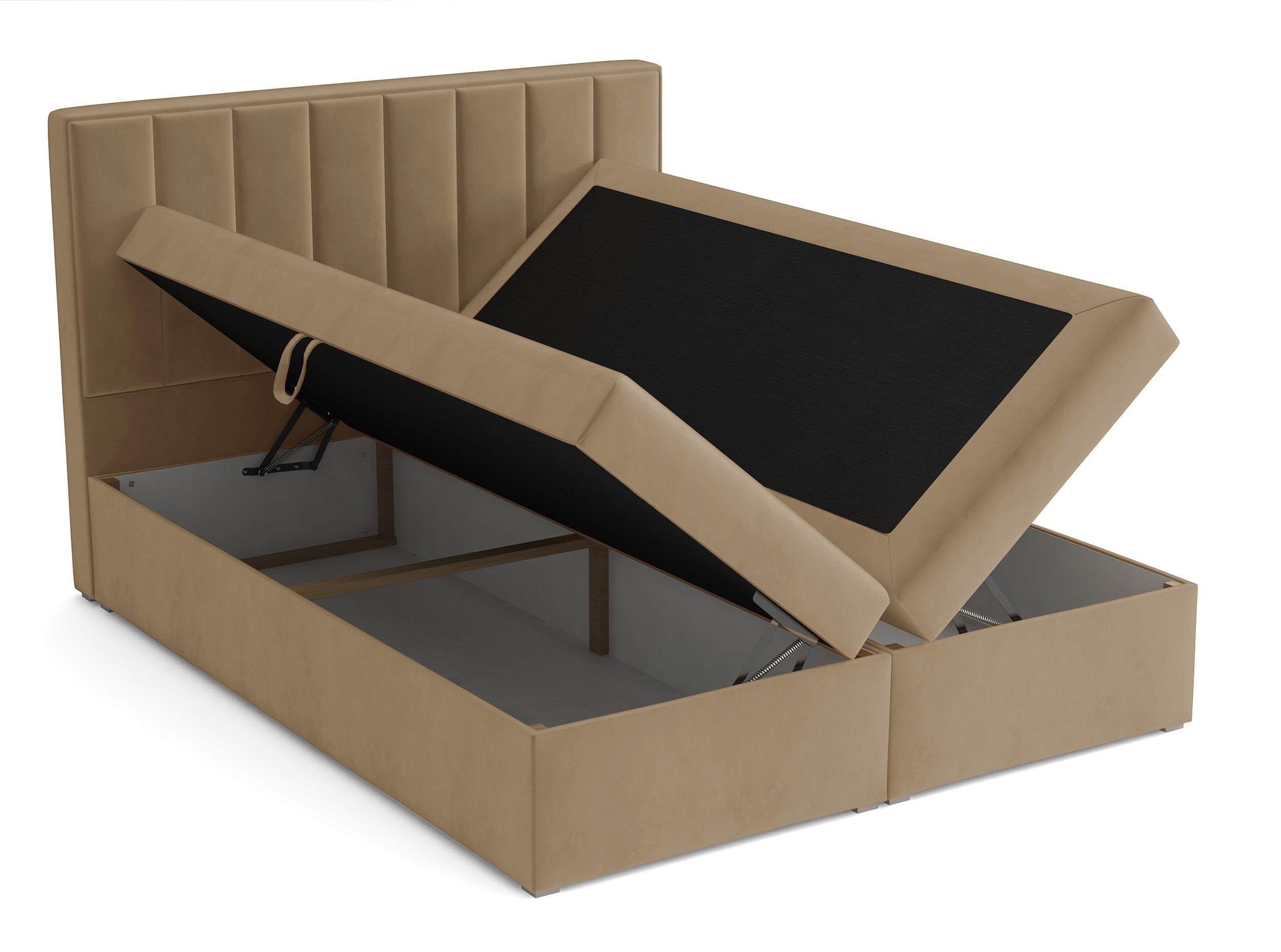 selsey-rinus-kontinentalbett-140x200-cm-mit-stauraum-und-topper-beiger-samt image 3