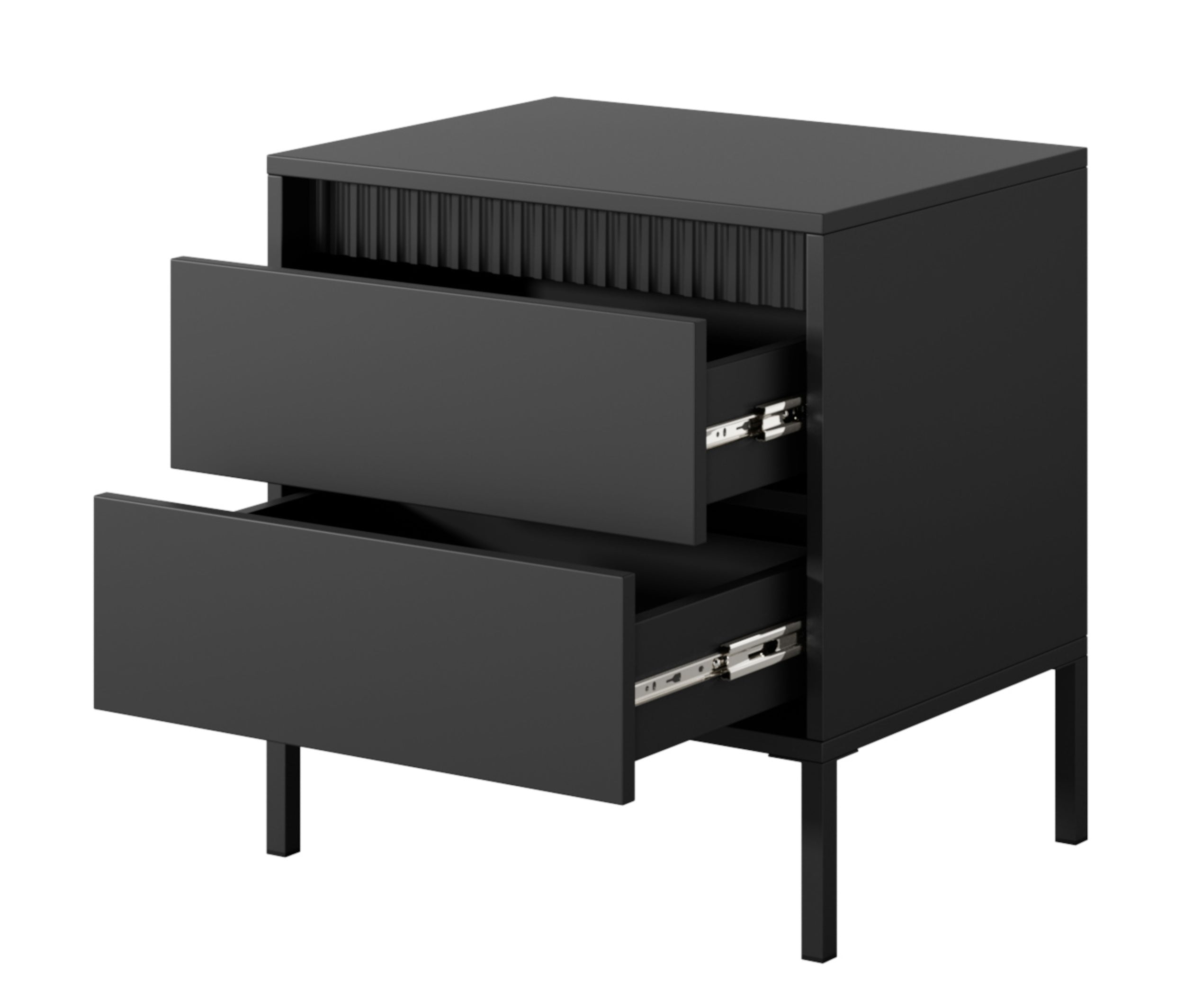 selsey-falsetto-nachttisch-mit-gerillten-fronten-und-schublade-68-cm-schwarz image 3