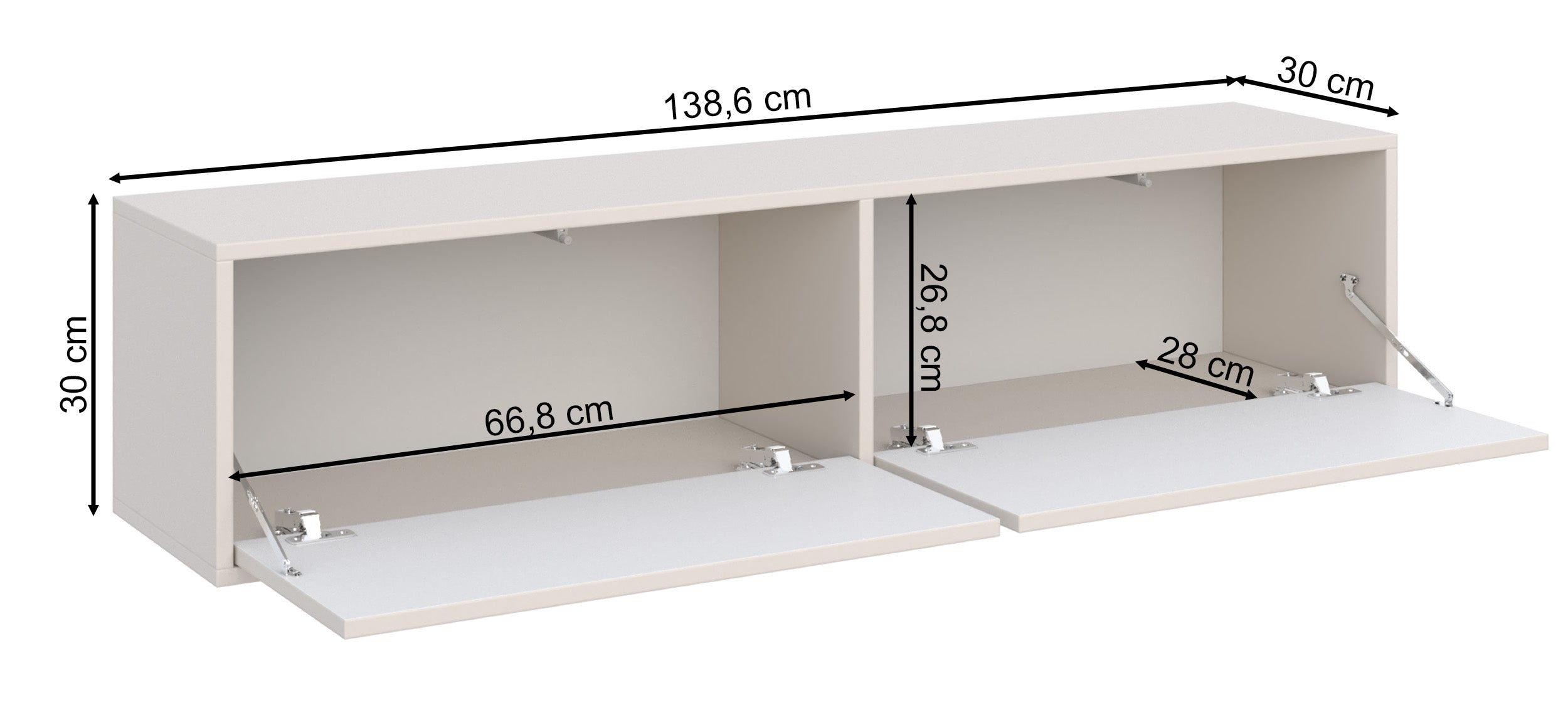 selsey-velveto-h-ngender-tv-schrank-140-cm-mit-zwei-klappen-kaschmir image 6