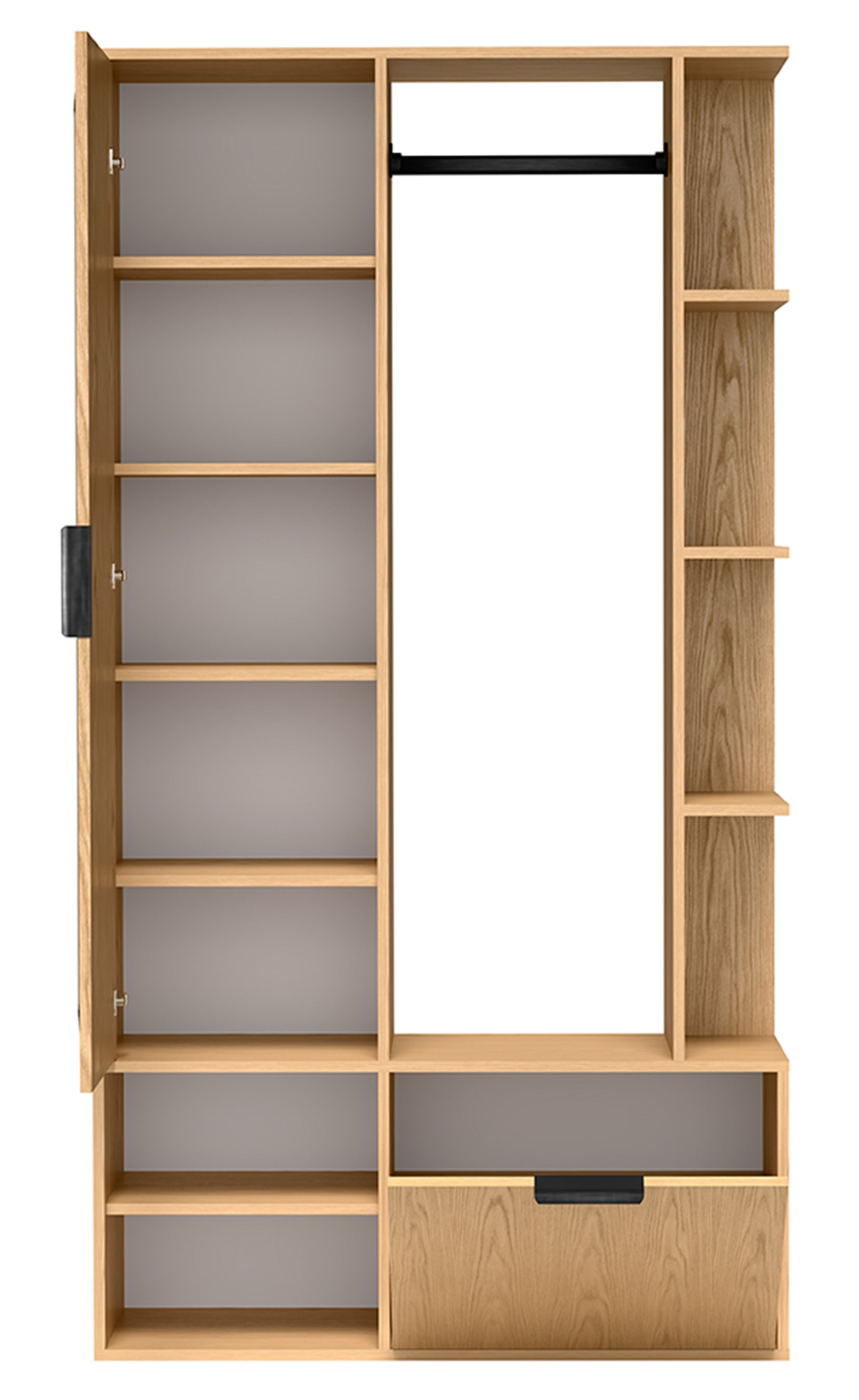 selsey-nala-garderobenset-flur-mit-spiegel-und-100-cm-stange-eiche-bookmatch image 8