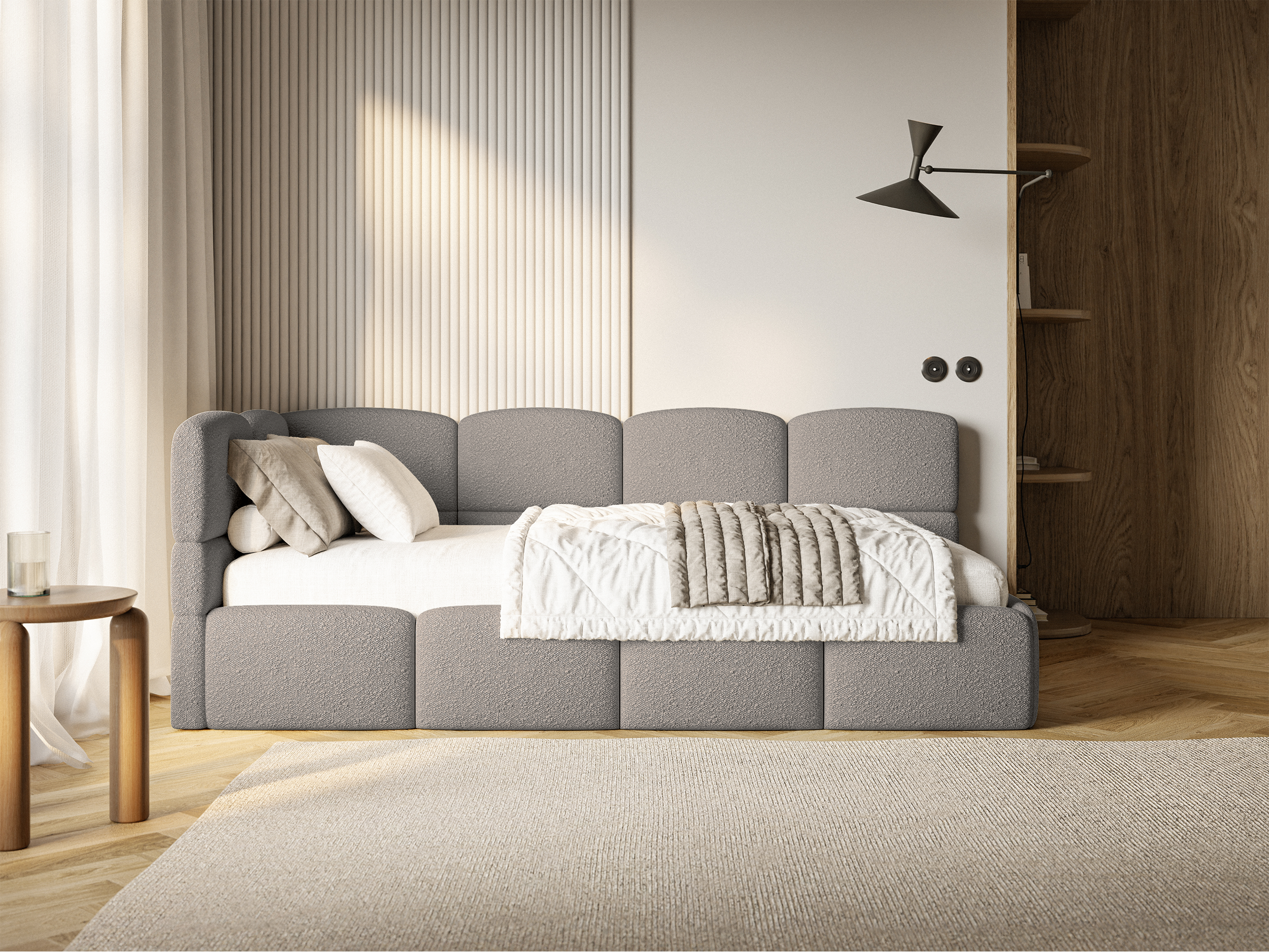 selsey-cloudy-jugendbett-90x200-cm-linksseitig-mit-stauraum-grauer-boucl image 3
