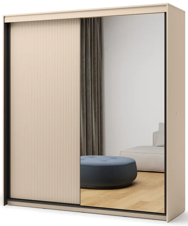 selsey-trend-schiebet-renschrank-200-cm-mit-spiegel-und-beleuchtung-sandbeige-sc image 1