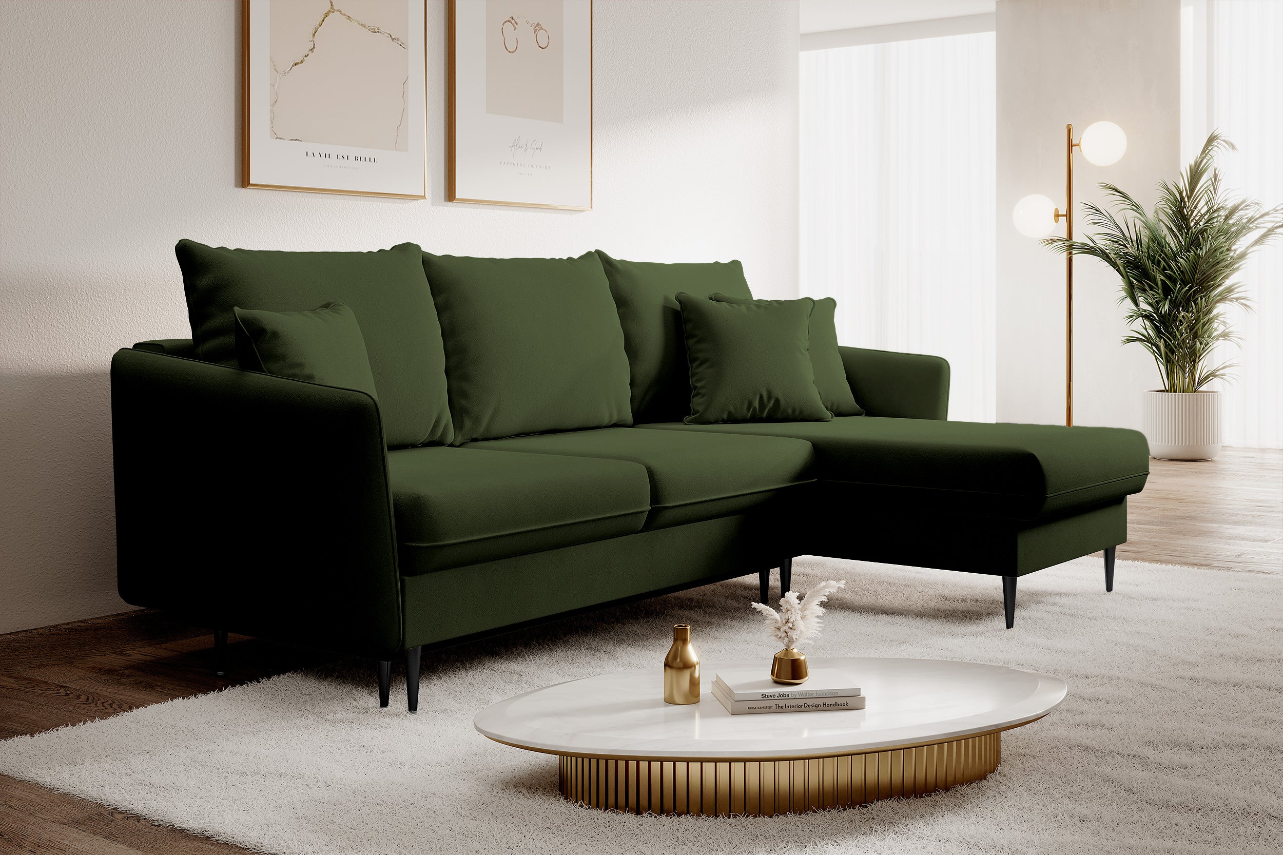 selsey-volio-ecksofa-mit-schlaffunktion-olivgr-ner-wasserabweisender-samt-schwar image 2