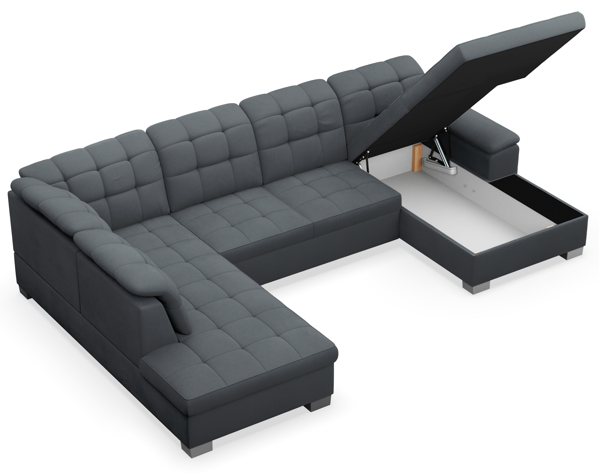 selsey-jamaal-ecksofa-u-form-rechts-dunkelgrau-geflecht-mit-schlaffunktion-und-s image 5