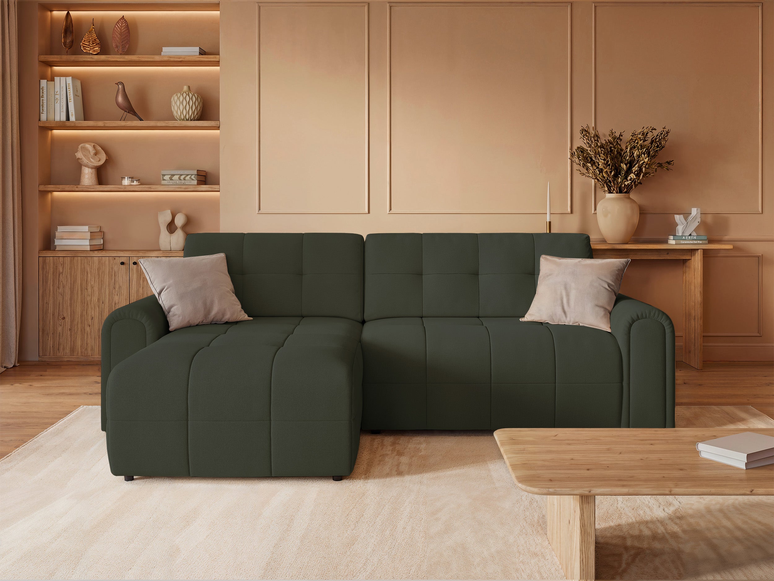 selsey-simolla-ecksofa-l-links-mit-schlaffunktion-olivgr-ner-chenille image 2