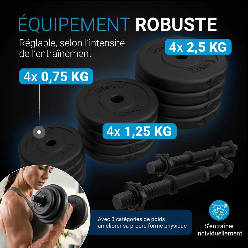 artsport-kurzhantelset-20-kg-2-hantelstangen-mit-12-gewichtsscheiben image 1