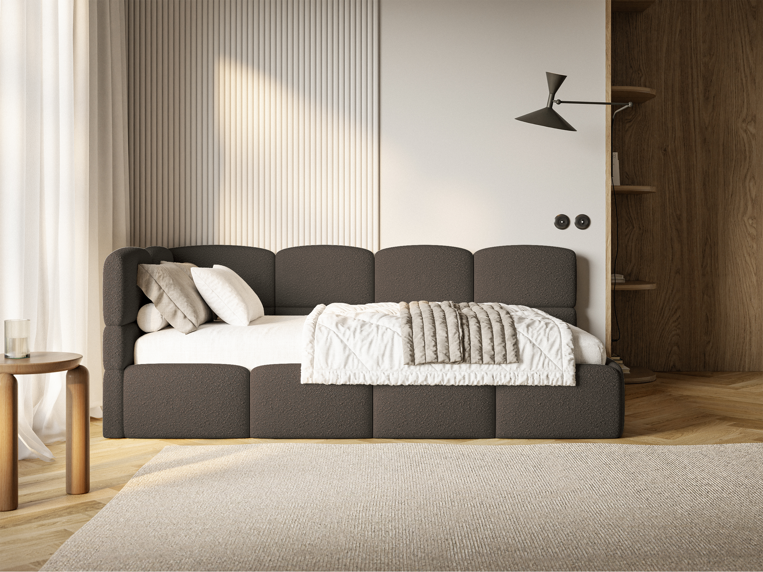 selsey-cloudy-jugendbett-90x200-cm-links-mit-stauraum-braunes-boucl image 3