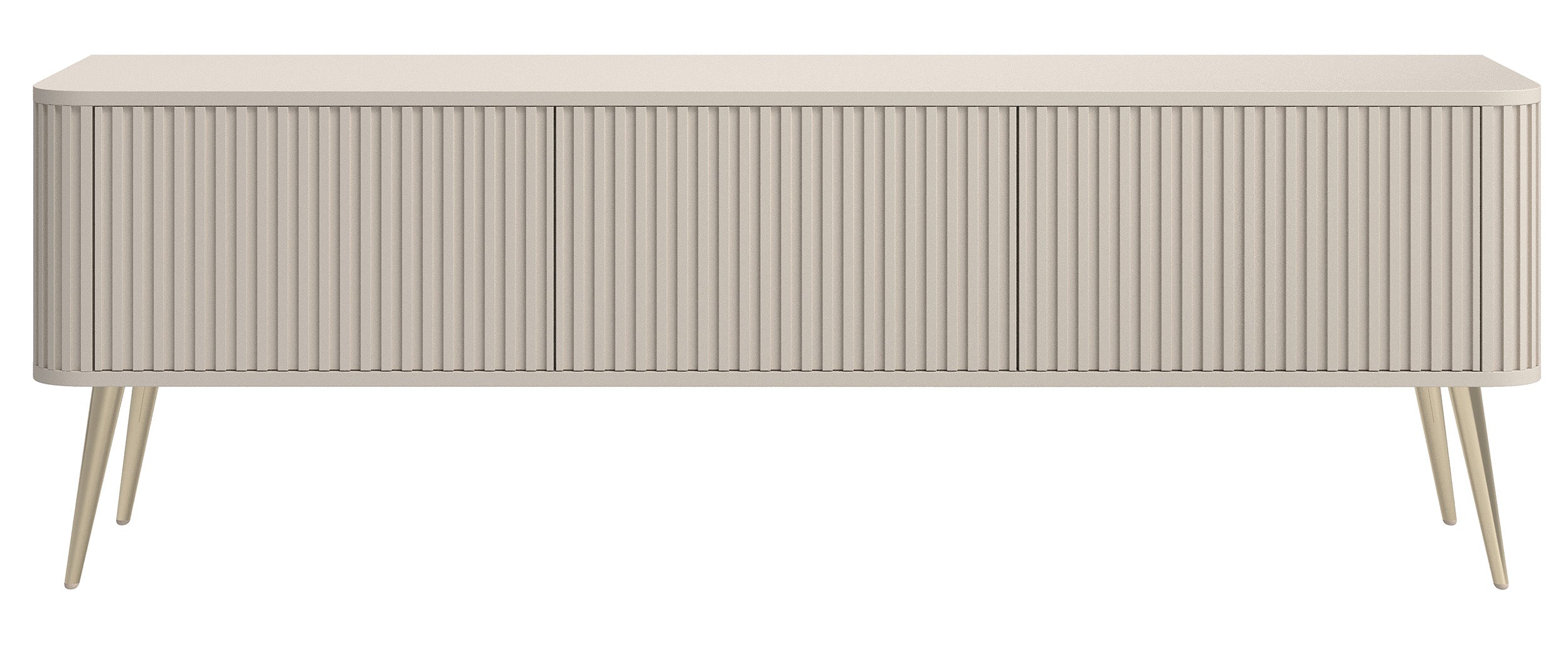 selsey-ovarlo-tv-schrank-dreit-rig-163-cm-sandbeige-mit-goldenen-beinen-rillen image 1