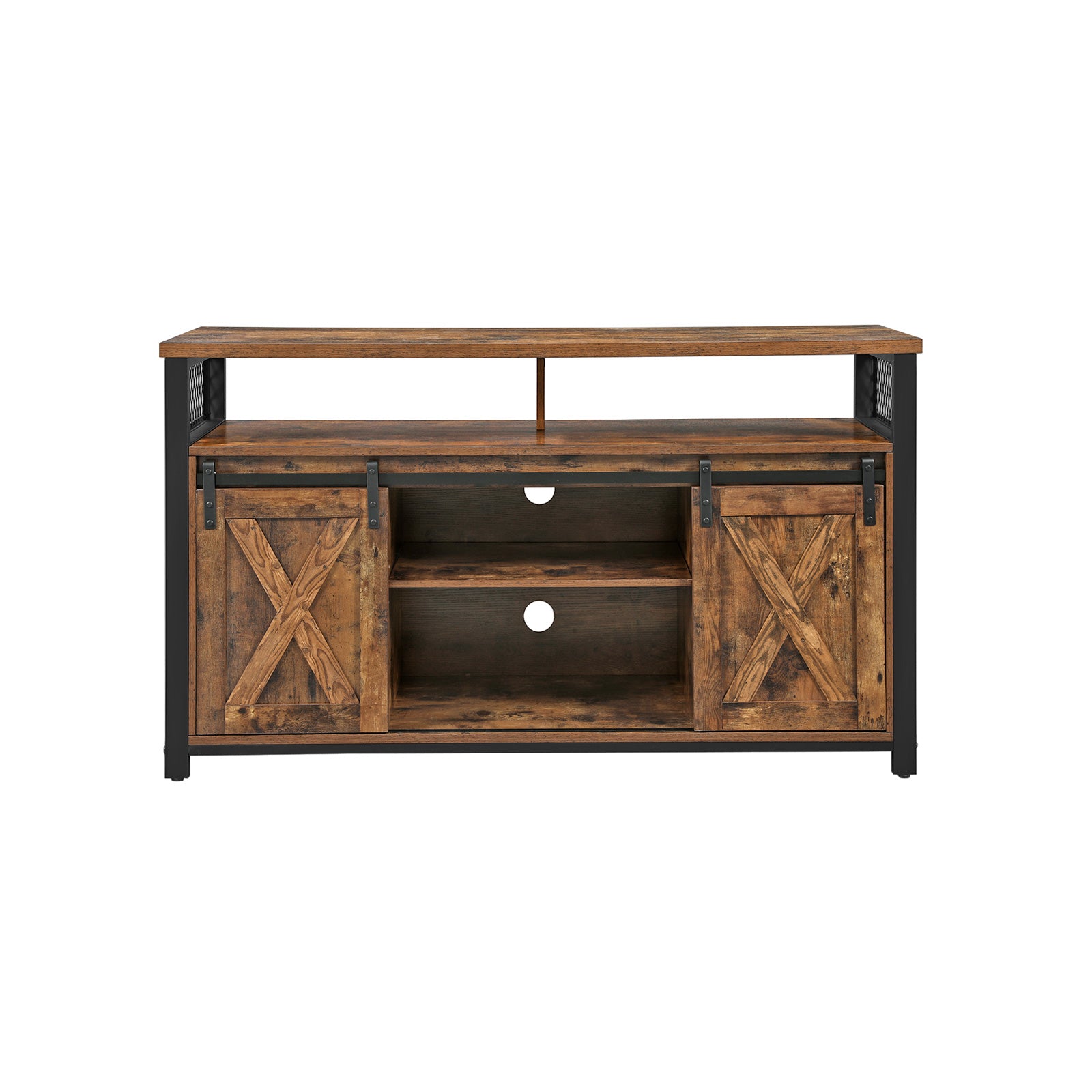 vasagle-tv-schrank-vintagebraun-schwarz-135-x-40-x-76-cm image 1