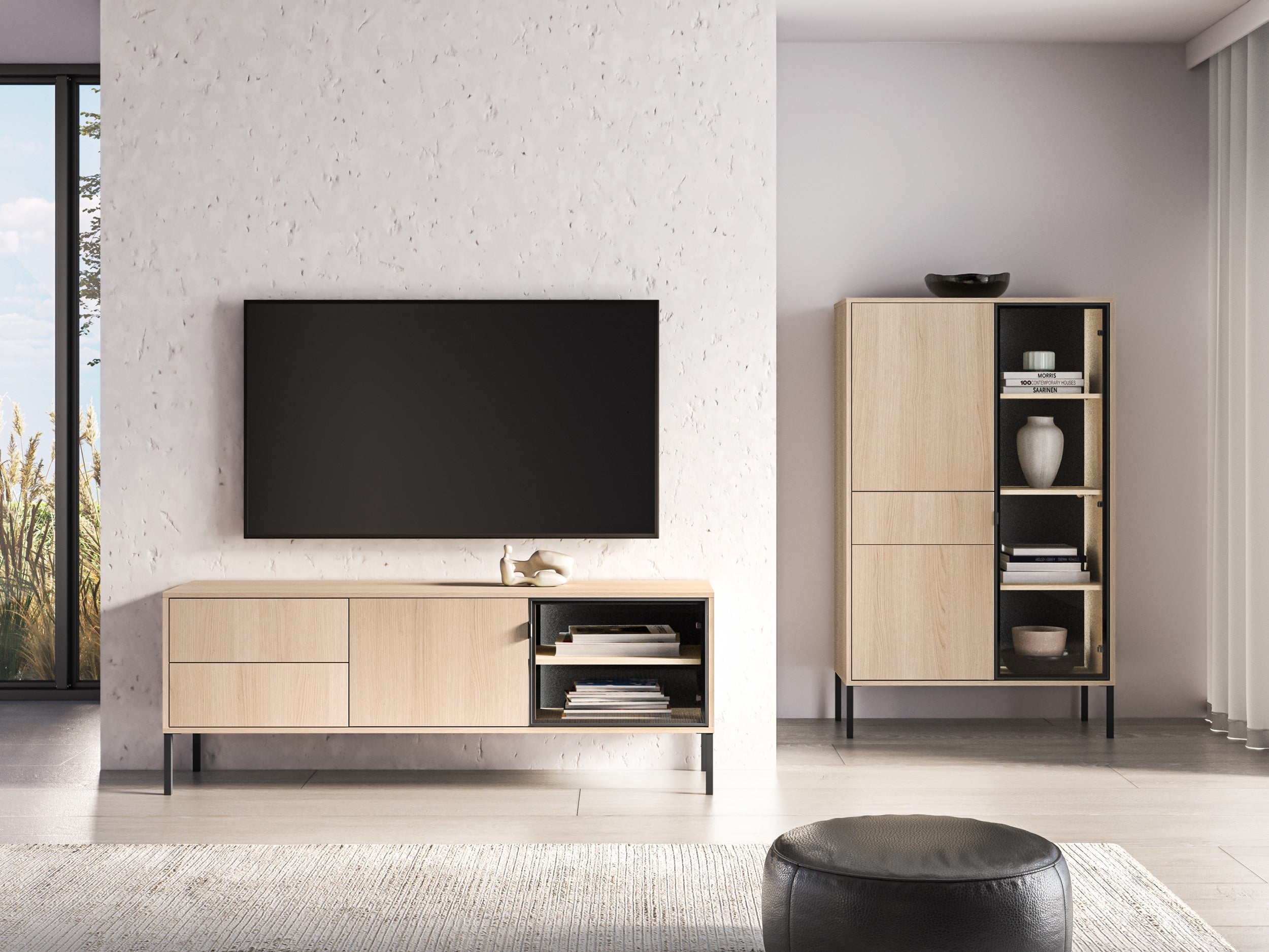 selsey-barnee-tv-kommode-160-cm-zweit-rig-mit-schubladen-und-beleuchtung-lindber image 6