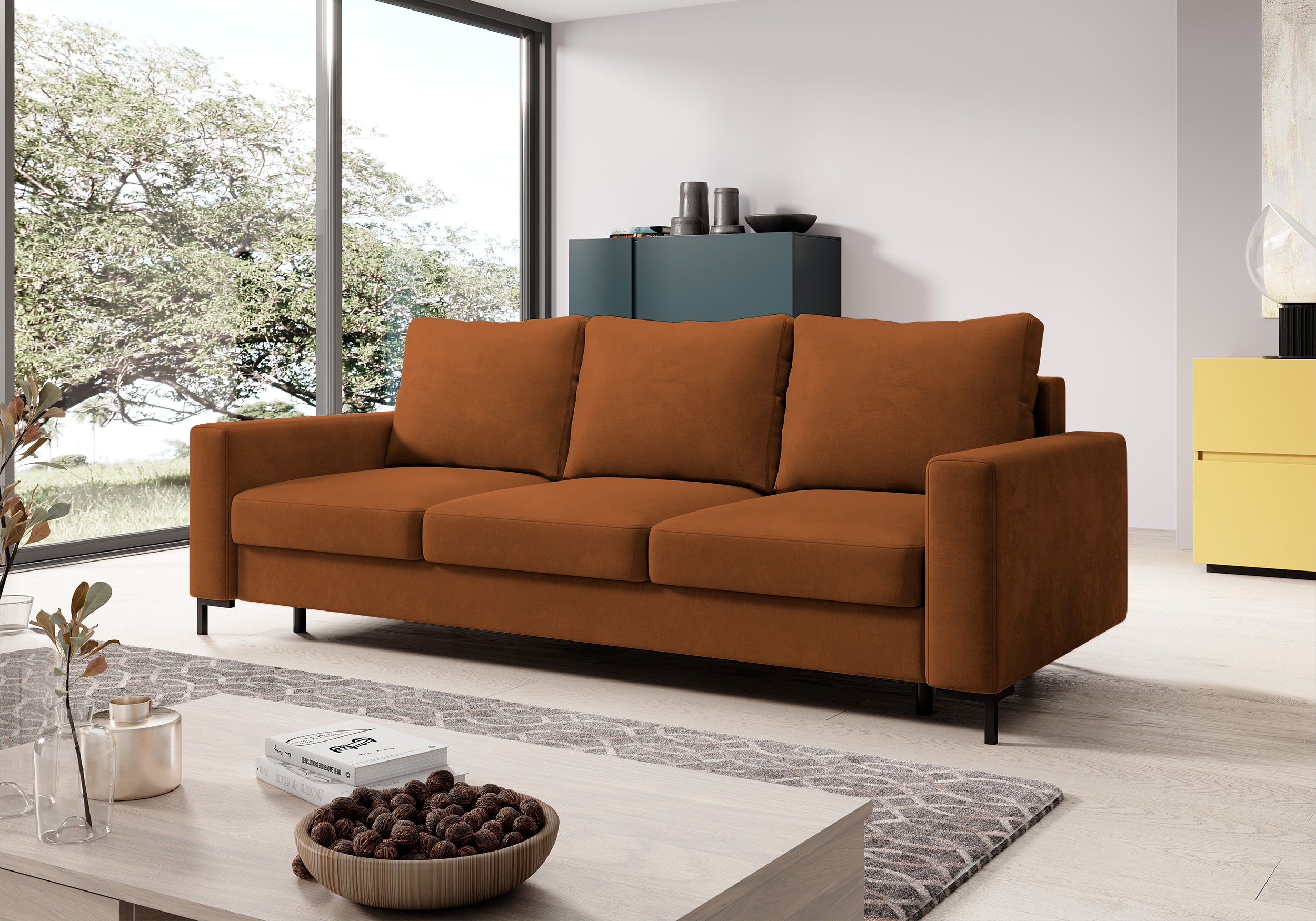 selsey-mokpeo-3-sitzer-schlafsofa-mit-stauraum-samt-kupfer image 3