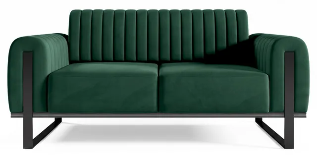 selsey-parissa-zweisitziges-sofa-gr-ner-samt-schwarze-beine image 1
