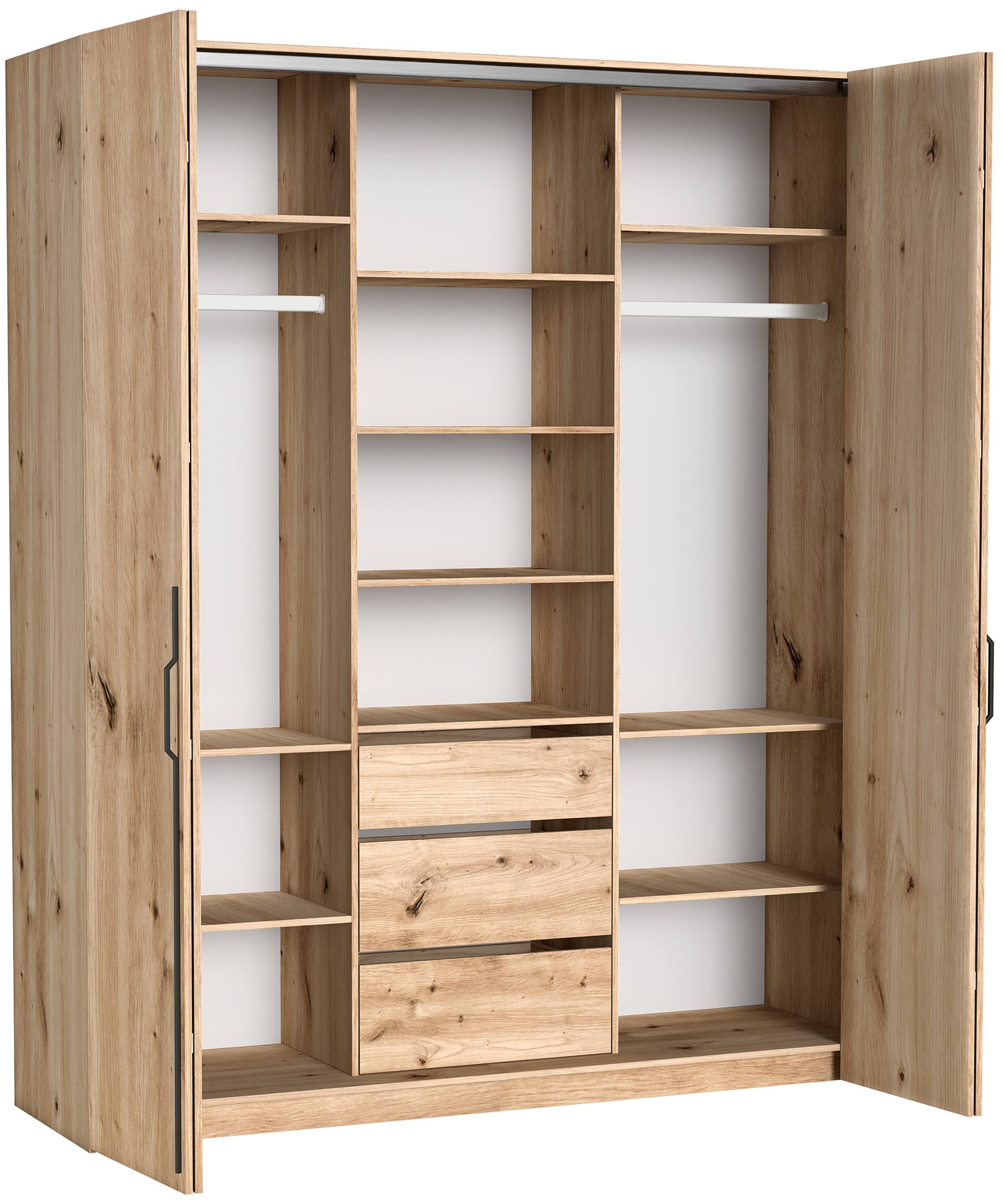 selsey-bari-garderobe-200-cm-zweit-rig-mit-3-schubladen-artisan-eiche-faltt-ren image 5