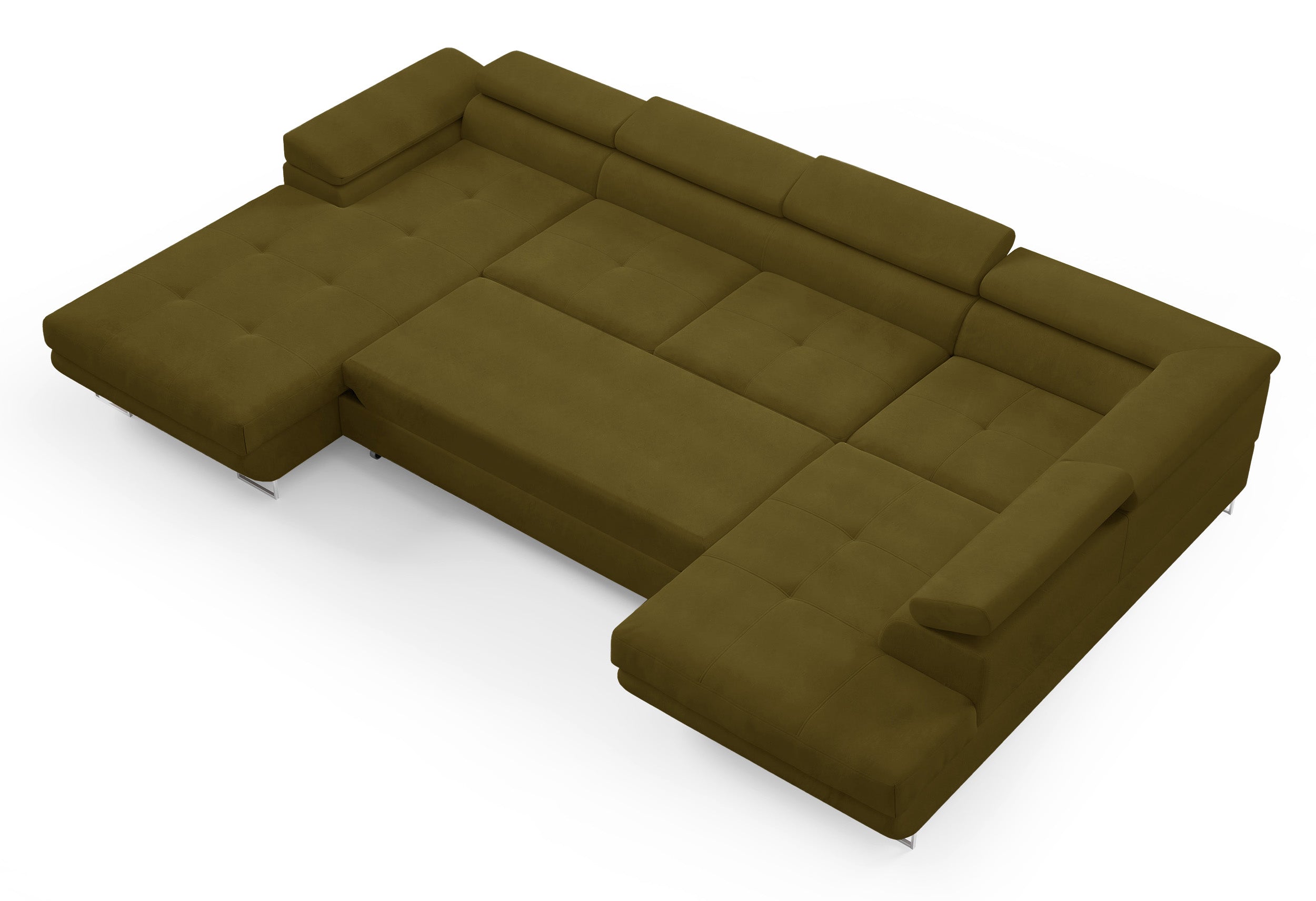 selsey-nollia-ecksofa-u-f-rmig-rechts-olivgr-nes-boucl-mit-schlaffunktion-und-st image 3