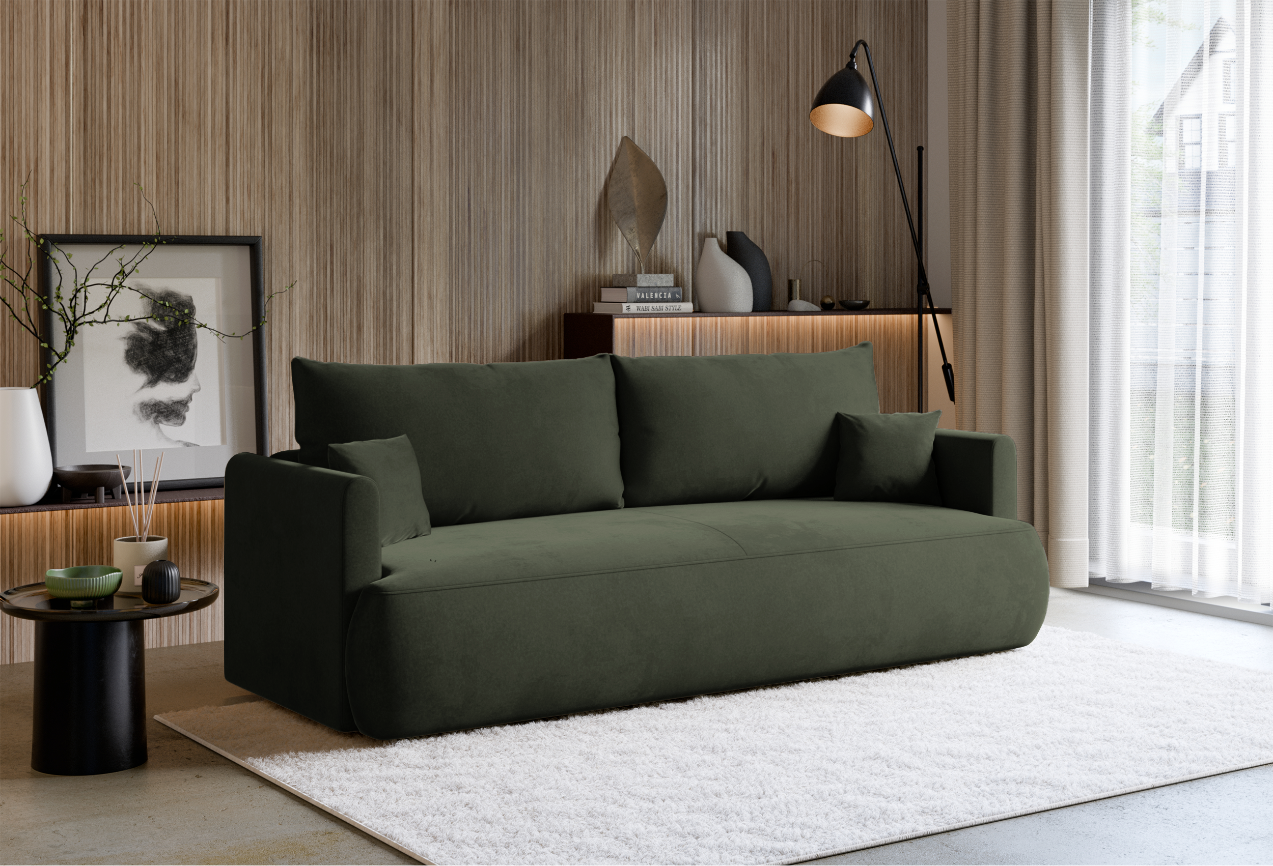 selsey-ovo-mini-dreisitziges-ausklappbares-sofa-mit-stauraum-olivgr-ner-samt image 4