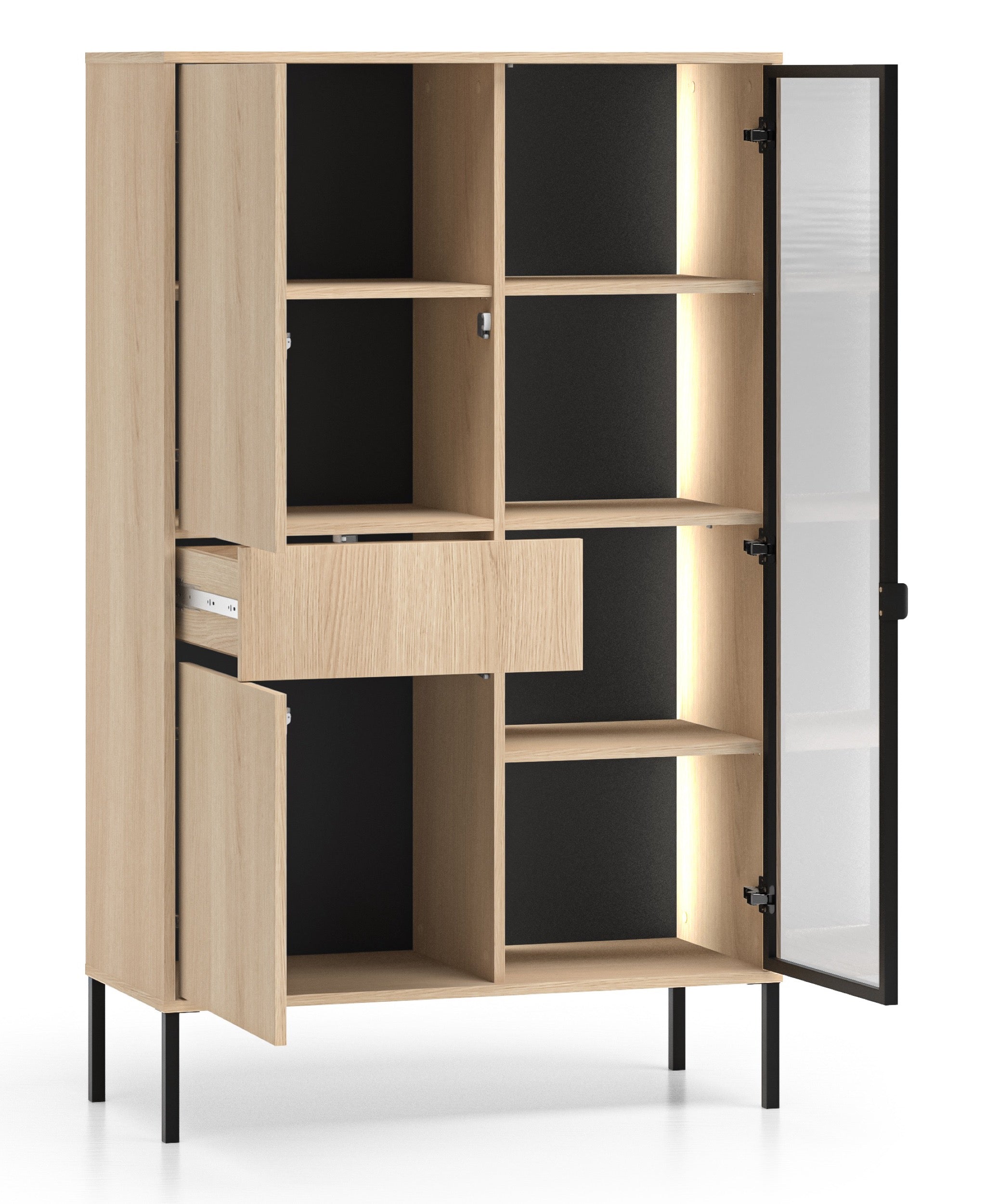 selsey-barnee-dreht-r-vitrine-92-cm-lindberg-eiche-mit-schublade-und-beleuchtung image 3