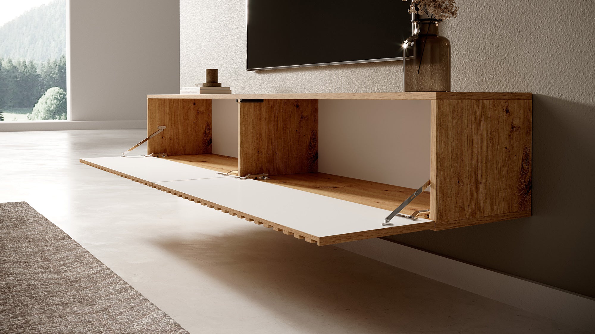 selsey-telire-tv-schrank-175-cm-artisan-eiche-lamellen-schwarze-eins-tze image 7