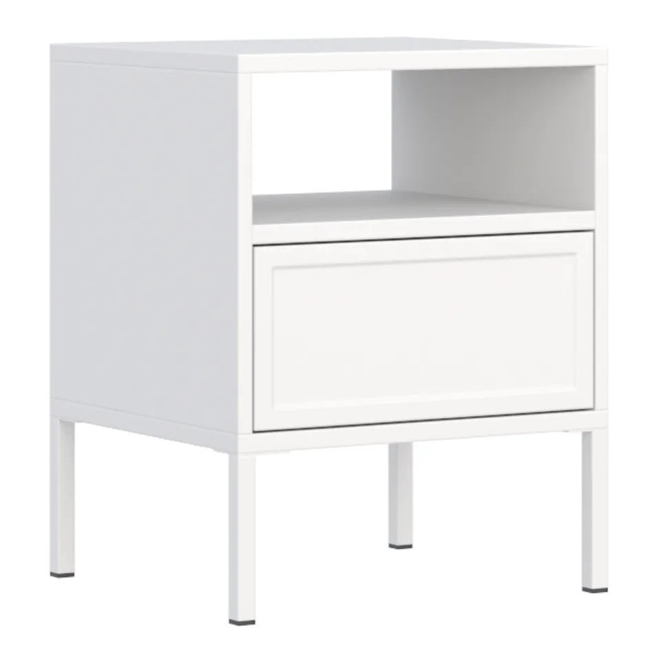 selsey-velveto-nachttisch-45-cm-mit-schublade-wei image 1
