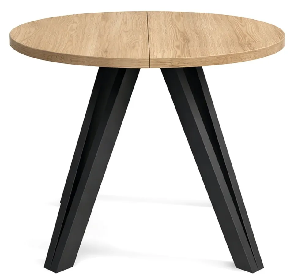 selsey-osenness-ausziehbarer-esstisch-100-180x100-cm-cremona-eiche-schwarze-bein image 1