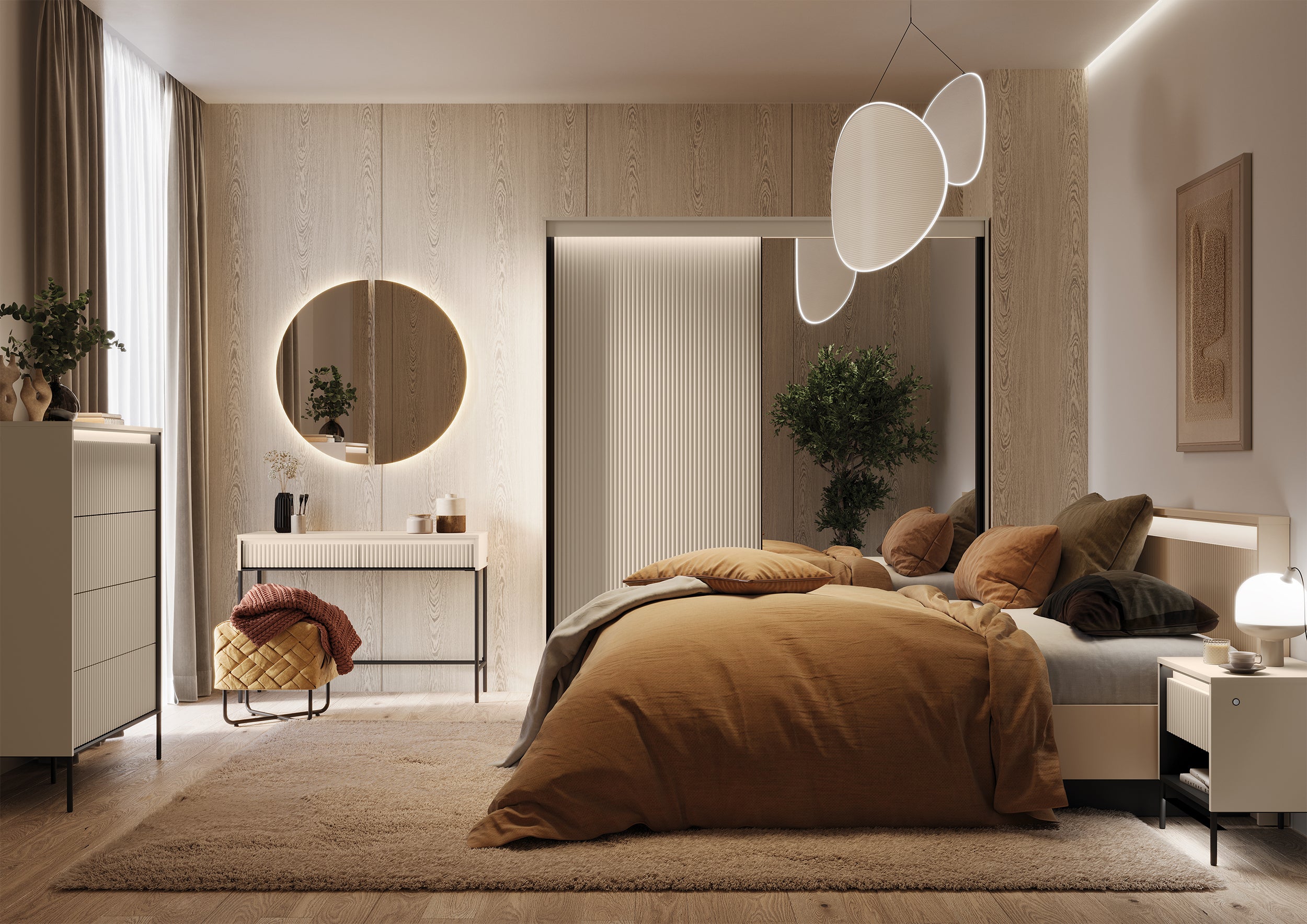 selsey-trend-schminktisch-mit-beleuchtung-112-cm-geriffelte-fronten-sandbeige-sc image 3